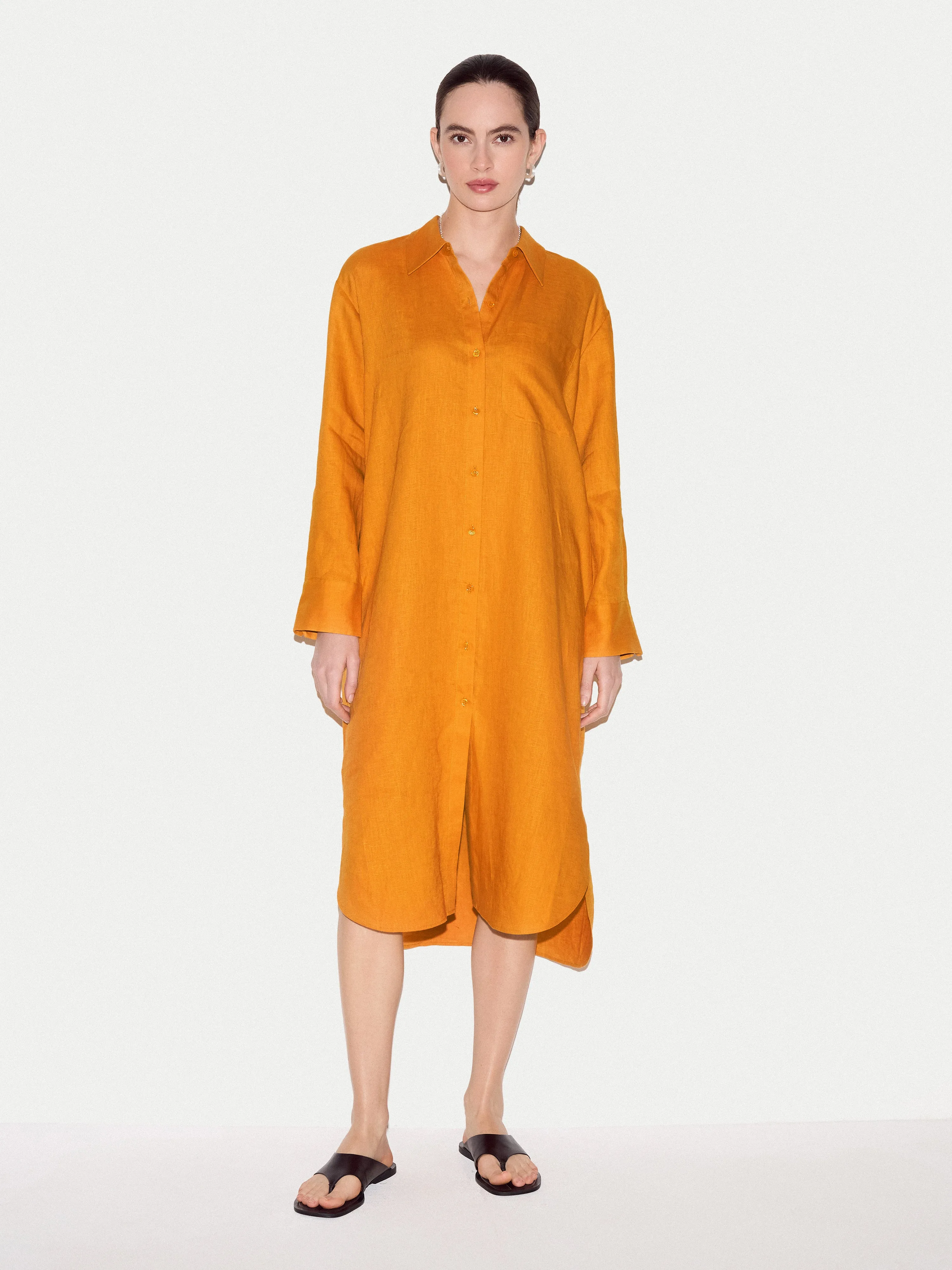 Linen Relaxed Shirt Dress | Orange sold by Jigsaw product image thumbnail 2
