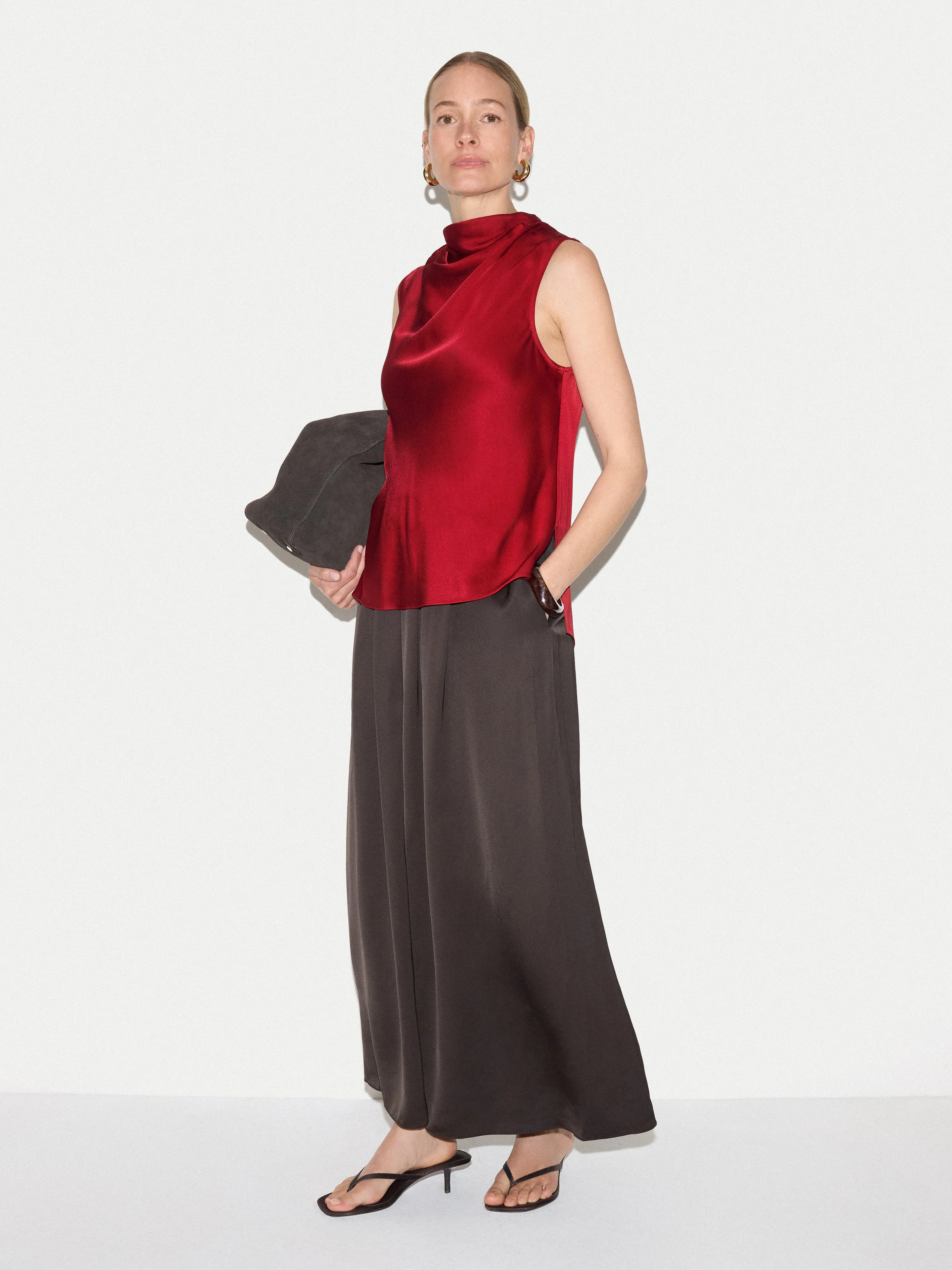 Sleeveless Cowl Neck Top | Red sold by Jigsaw product image thumbnail 3