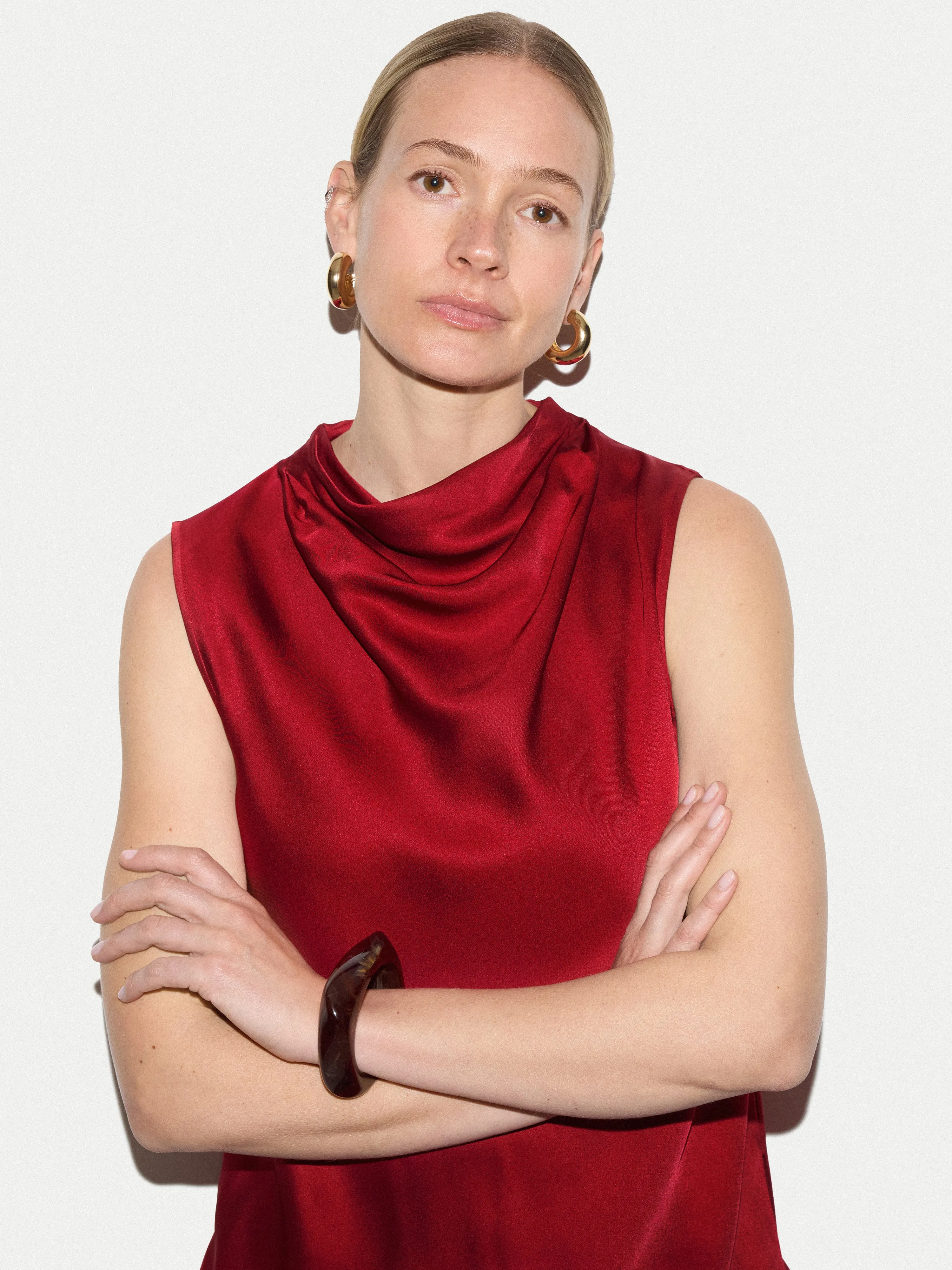 Sleeveless Cowl Neck Top | Red sold by Jigsaw product image thumbnail 4