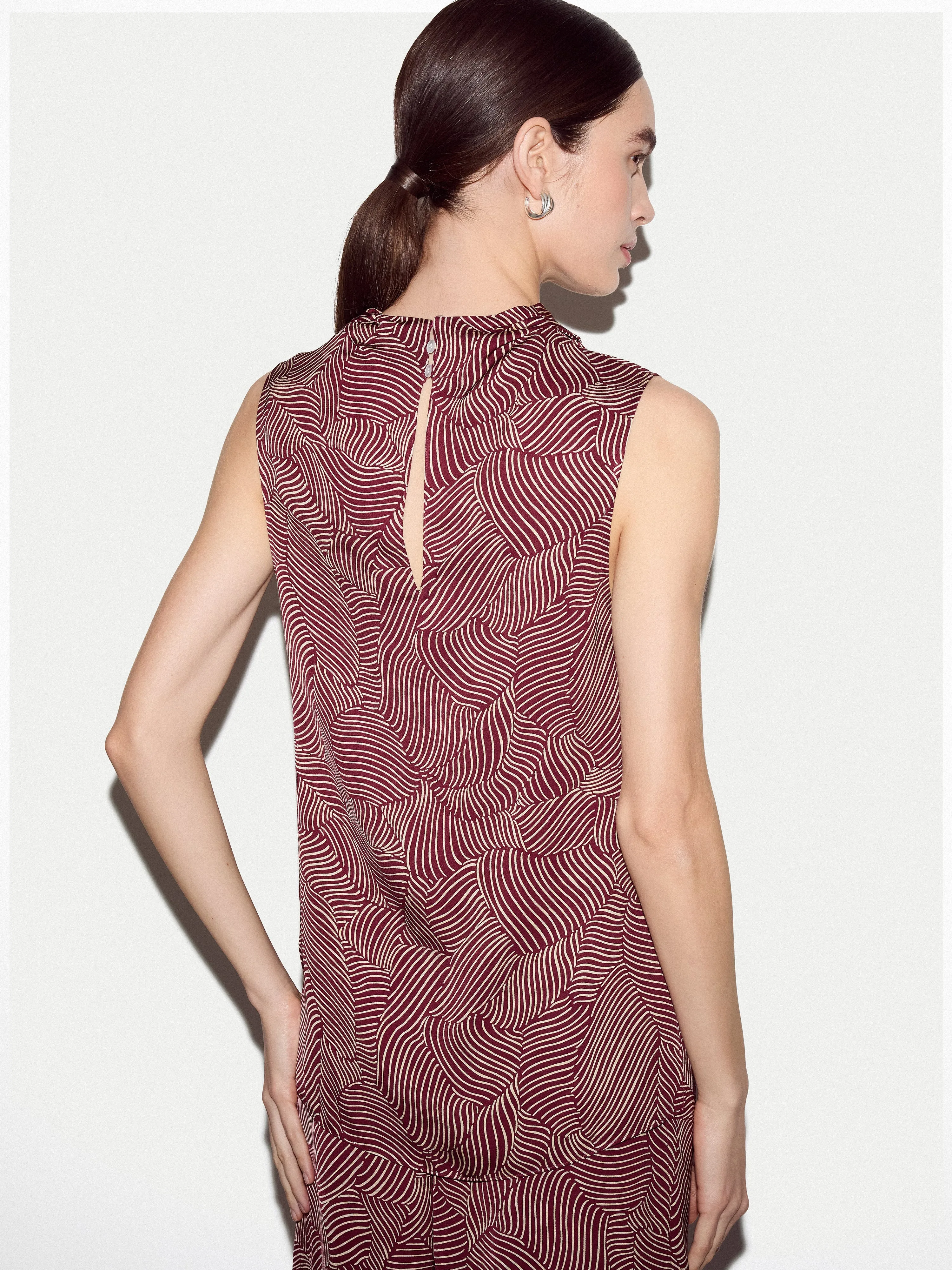 Optic Swirl Cowl Neck Top | Red sold by Jigsaw product image thumbnail 4