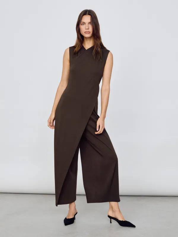 Pima Cotton Jumpsuit | Brown made by Jigsaw