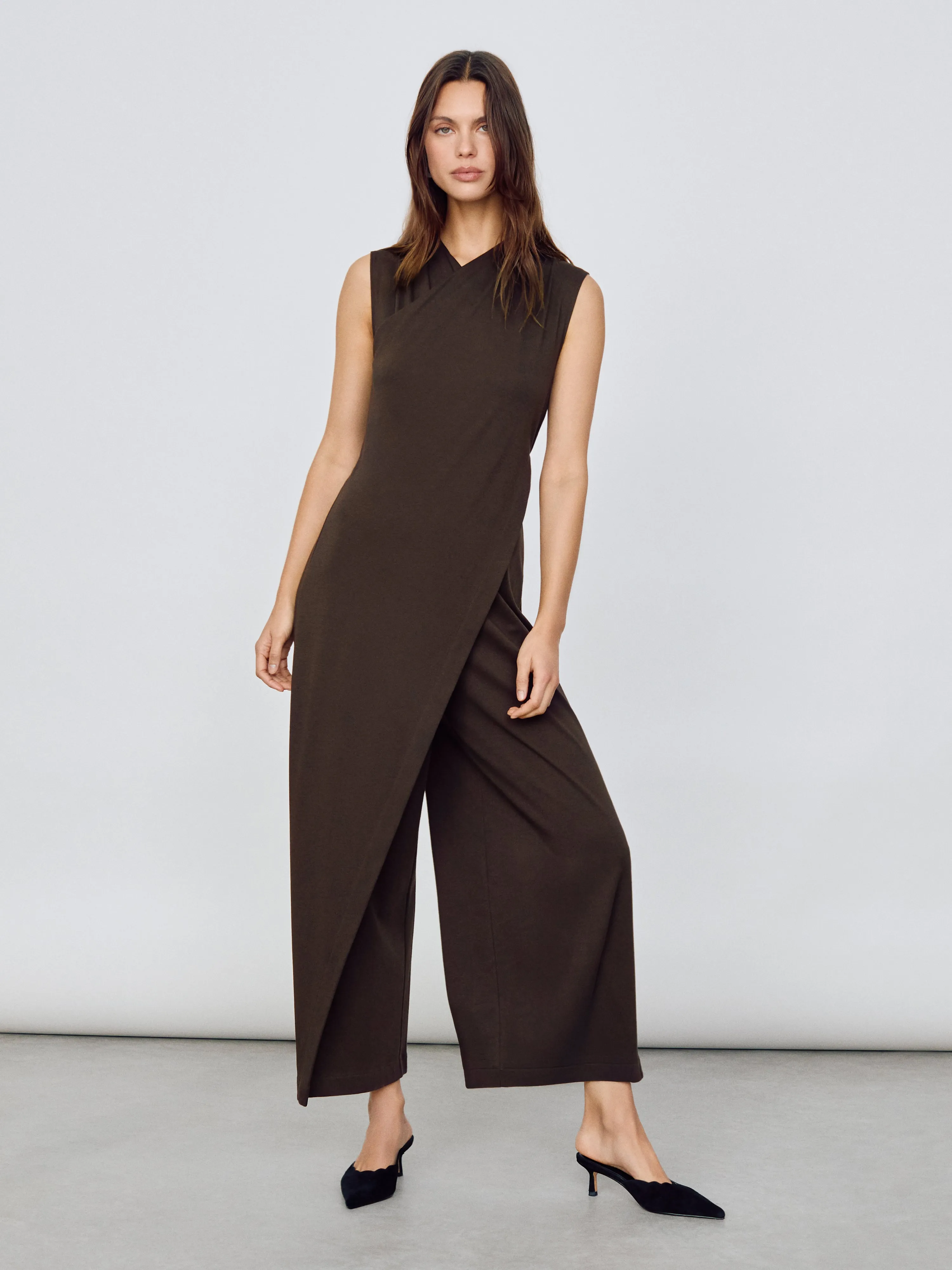 Pima Cotton Jumpsuit | Brown sold by Jigsaw