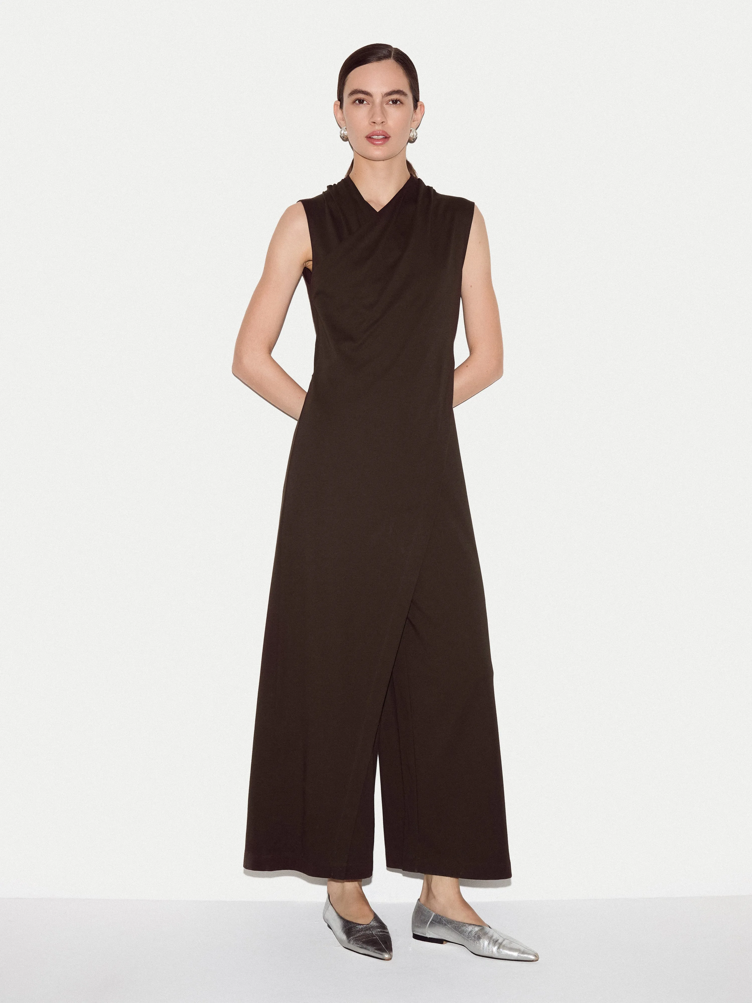 Pima Cotton Jumpsuit | Brown sold by Jigsaw product image thumbnail 2