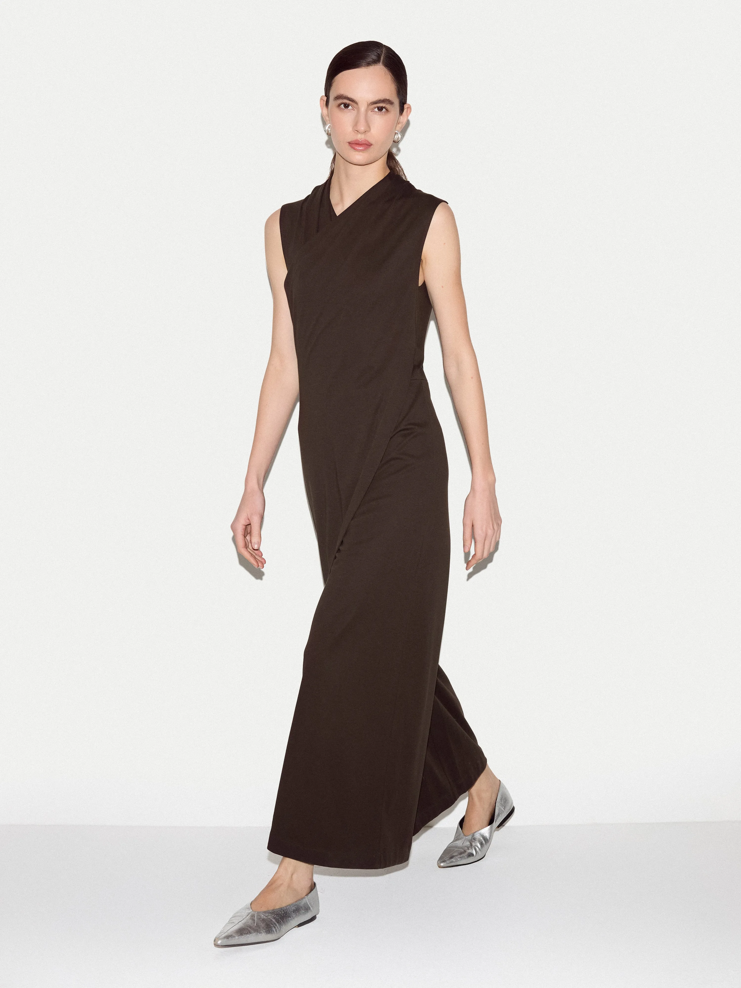 Pima Cotton Jumpsuit | Brown sold by Jigsaw product image thumbnail 3