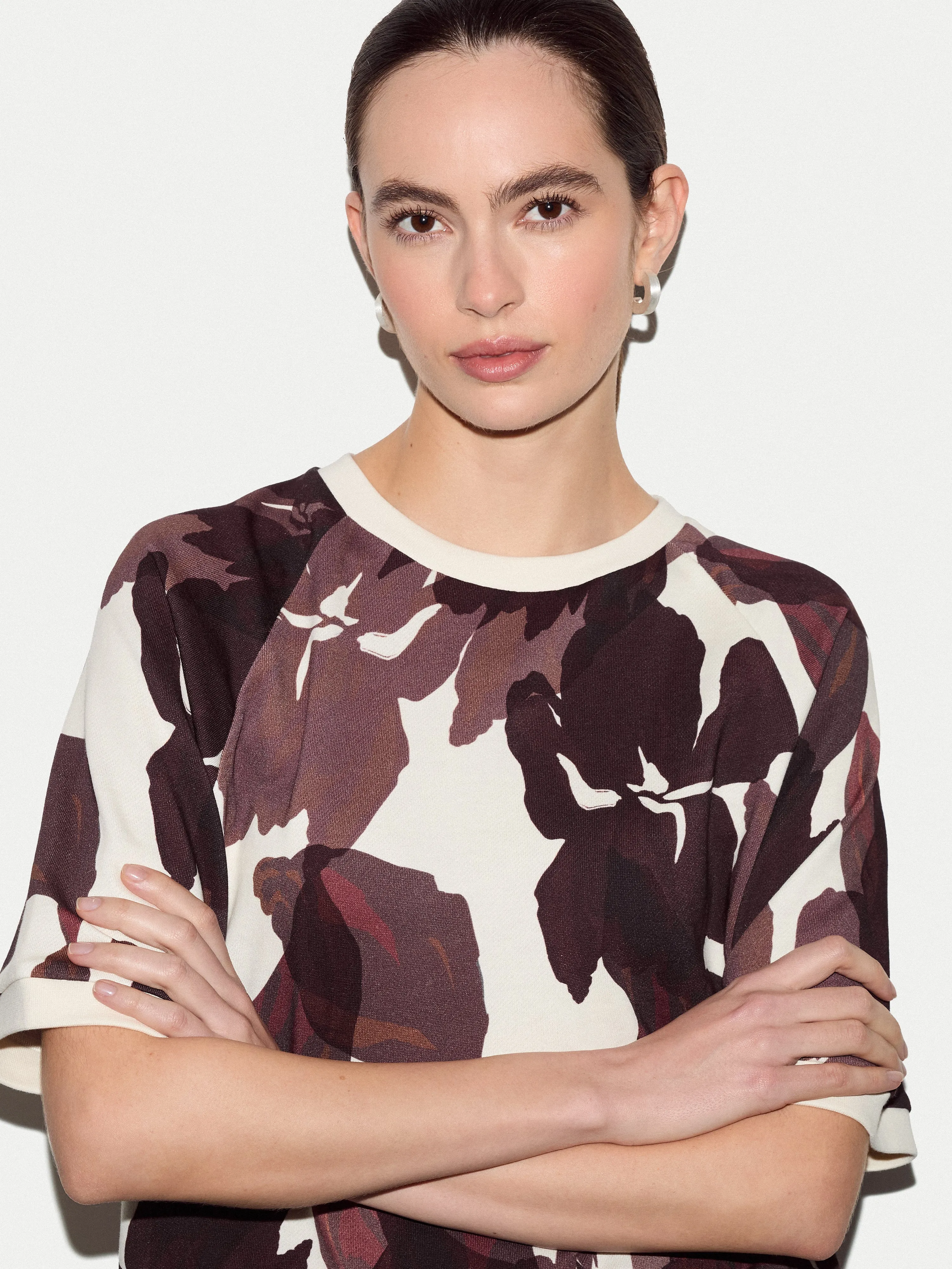 Iris Half Sleeve Sweatshirt | Burgundy sold by Jigsaw product image thumbnail 2