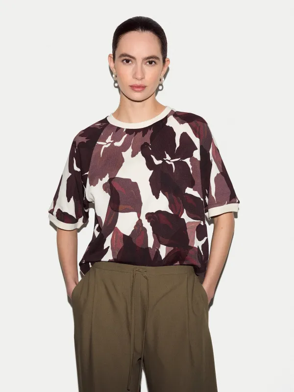 Iris Half Sleeve Sweatshirt | Burgundy made by Jigsaw