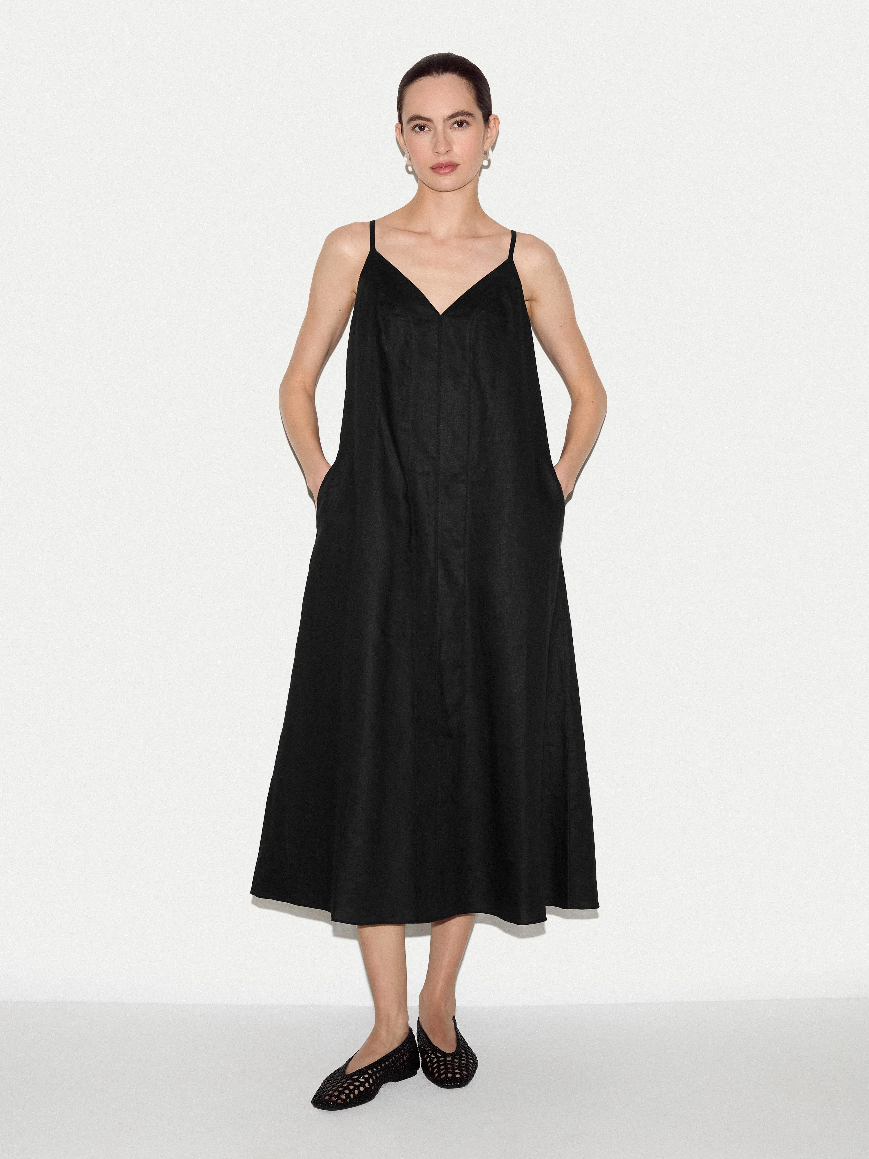 Linen Strappy Sundress | Black sold by Jigsaw product image thumbnail 3