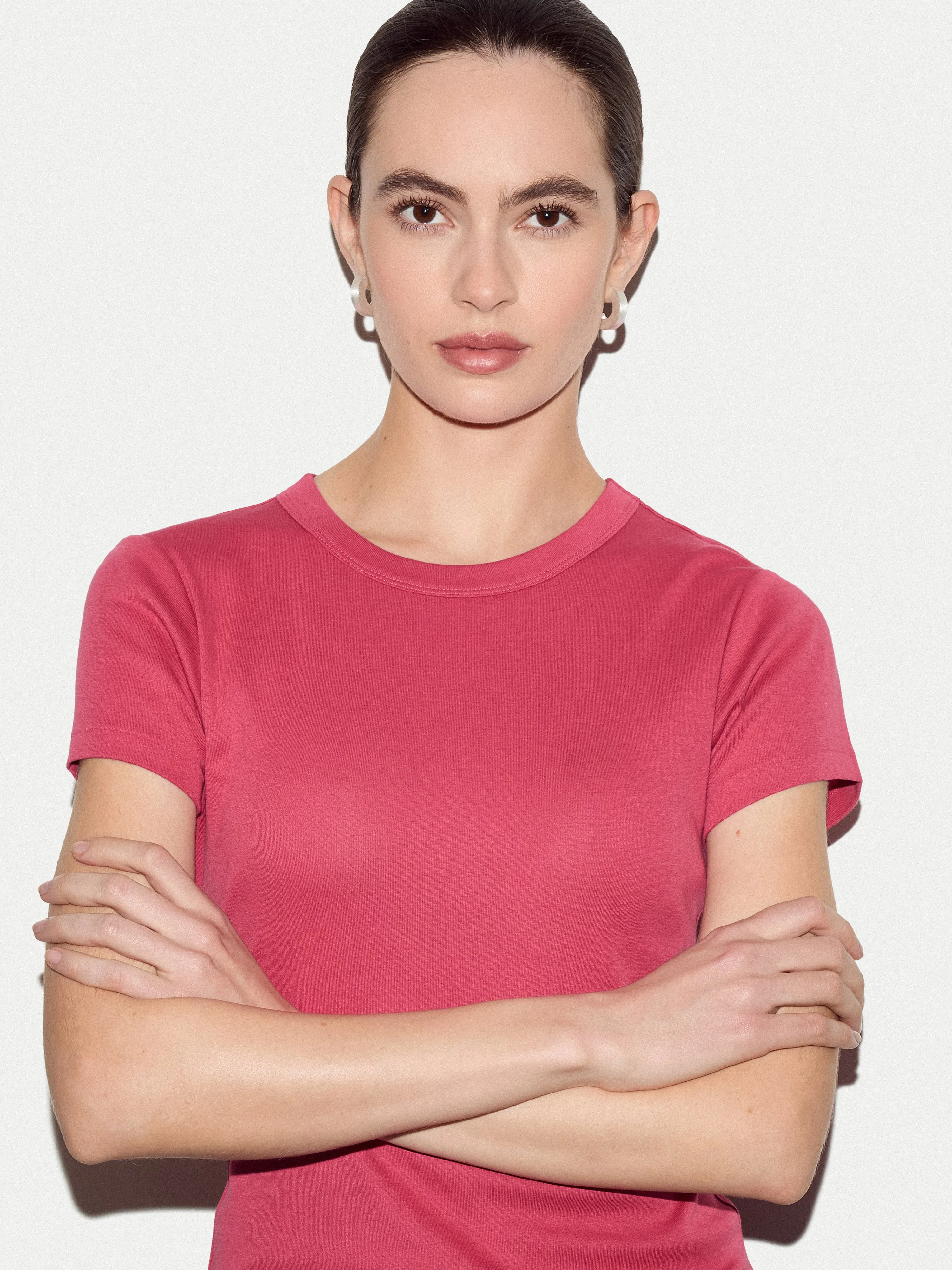 Cotton Fitted T-shirt | Pink sold by Jigsaw product image thumbnail 3