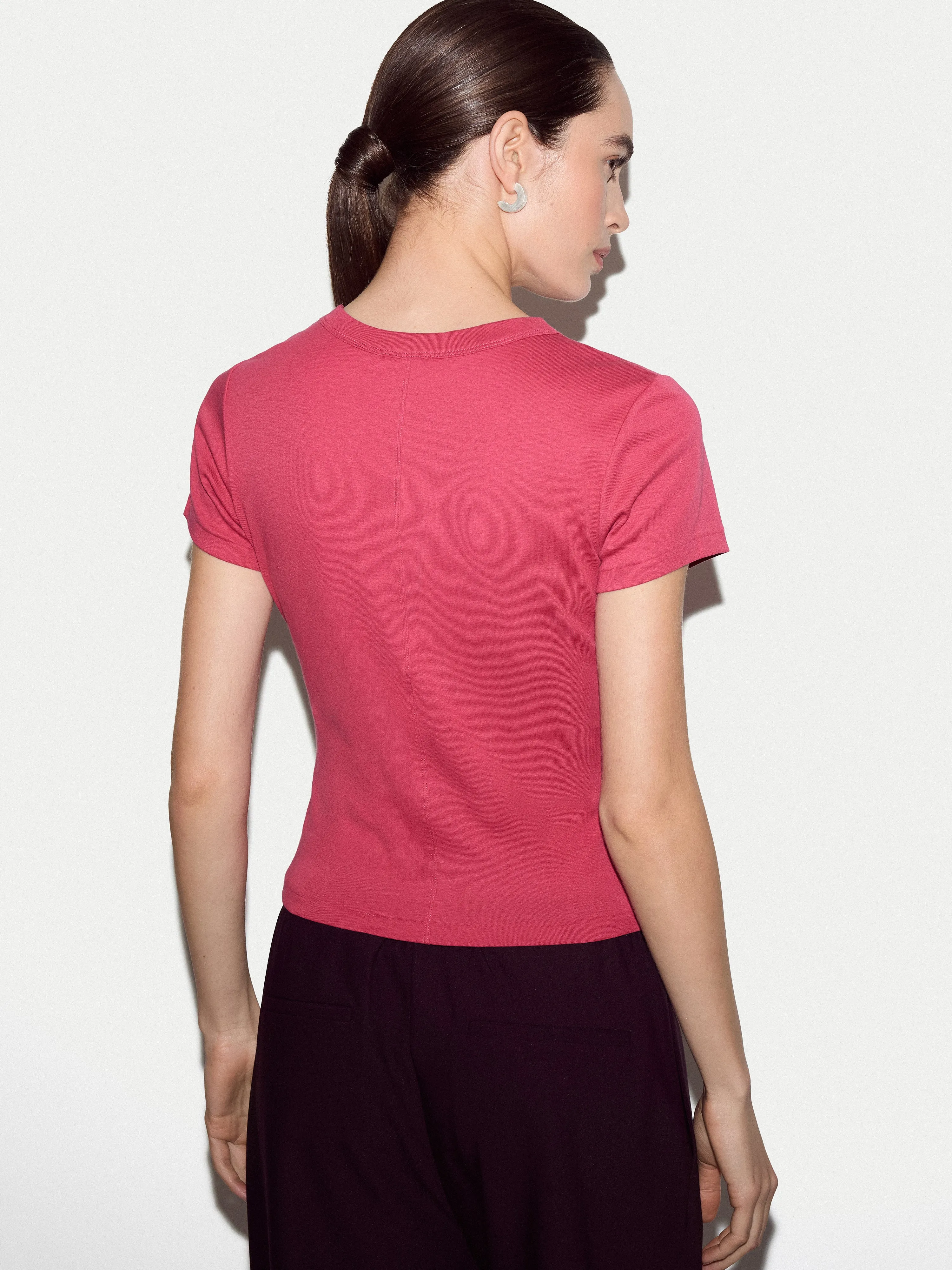Cotton Fitted T-shirt | Pink sold by Jigsaw product image thumbnail 4