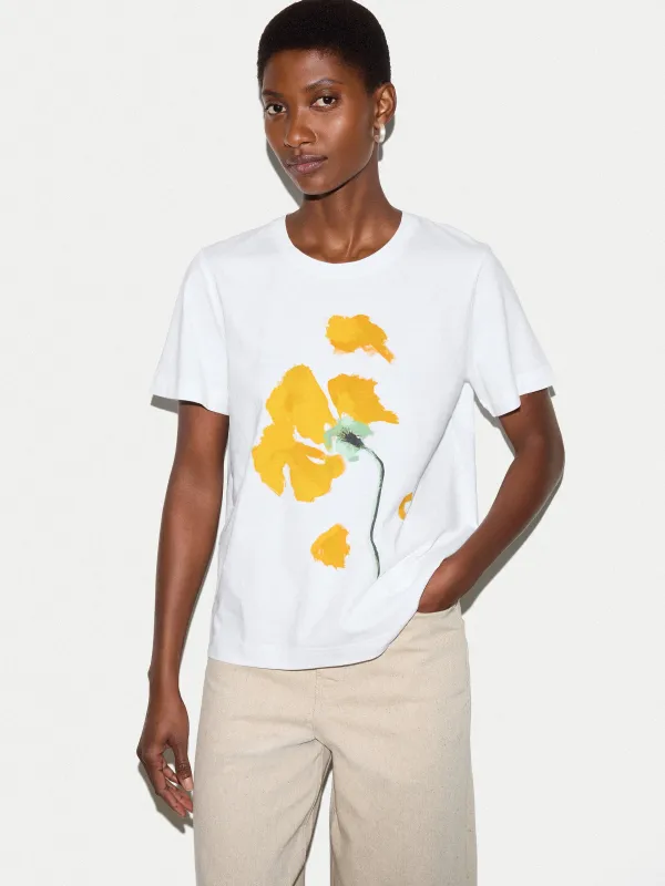 Broken Poppy Print T-shirt | Multi made by Jigsaw