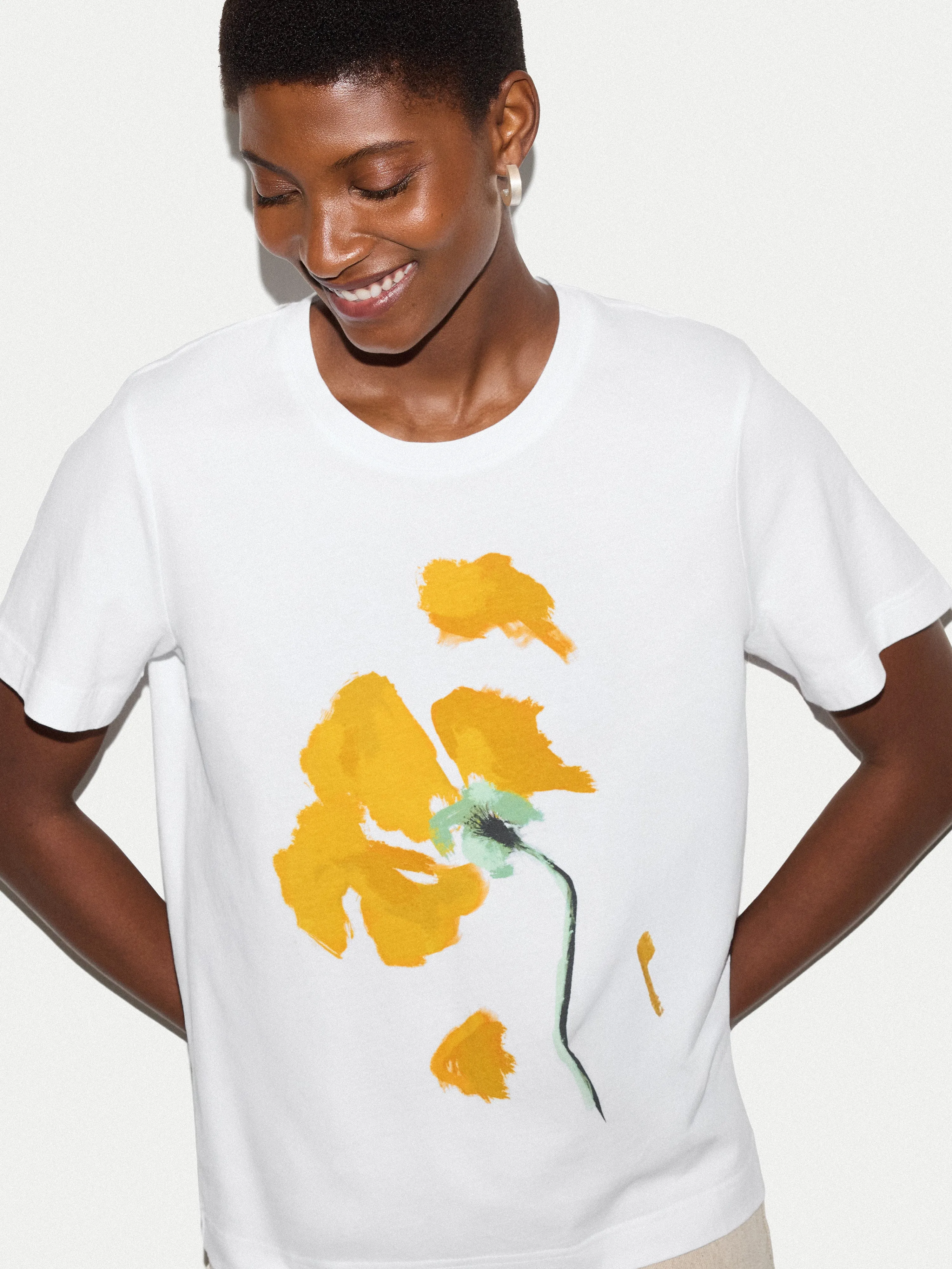 Broken Poppy Print T-shirt | Multi sold by Jigsaw product image thumbnail 2