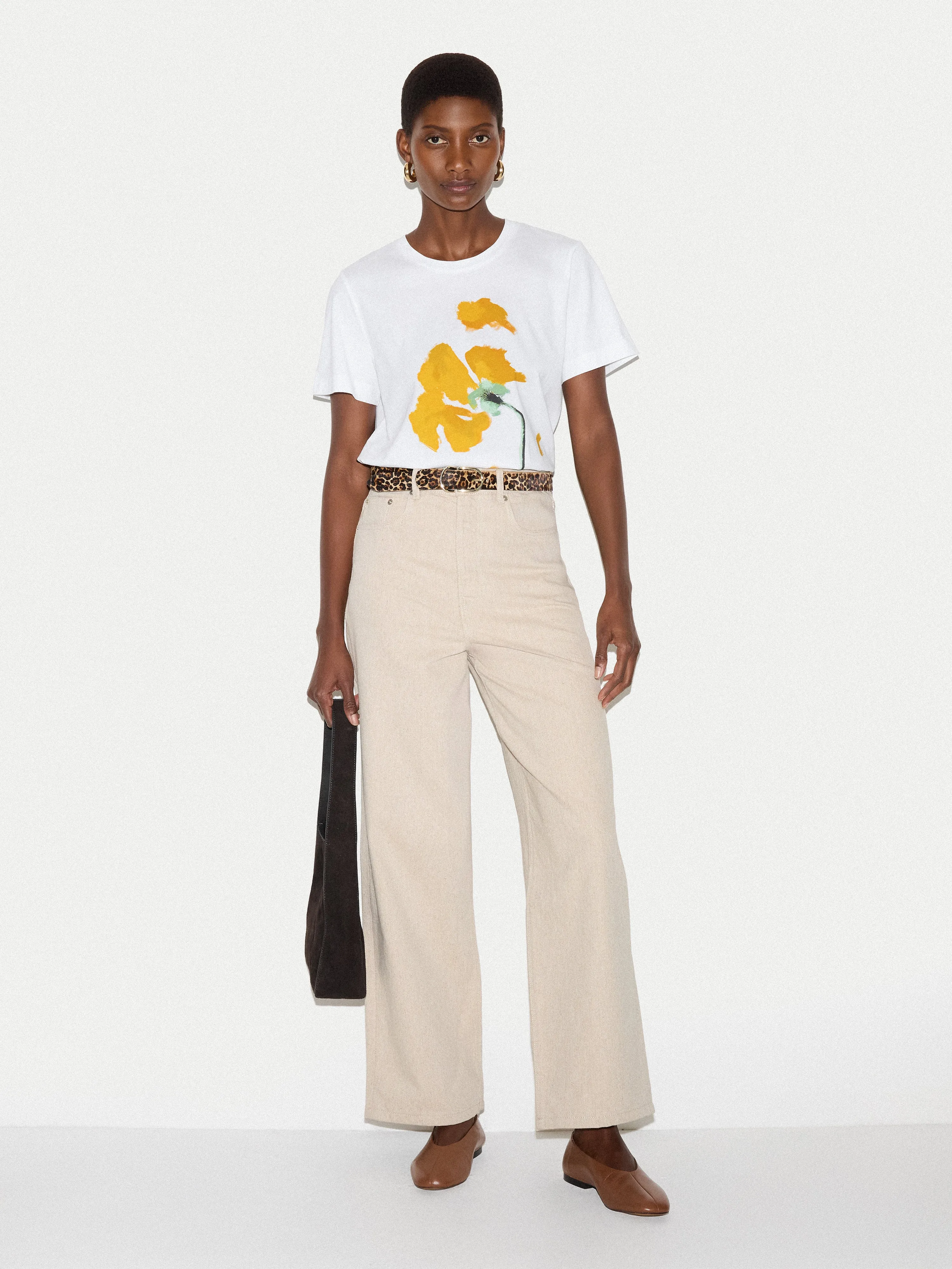 Broken Poppy Print T-shirt | Multi sold by Jigsaw product image thumbnail 3