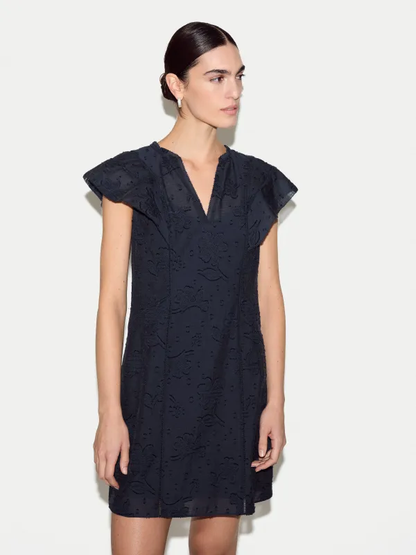 Floral Jacquard Mini Dress | Navy made by Jigsaw