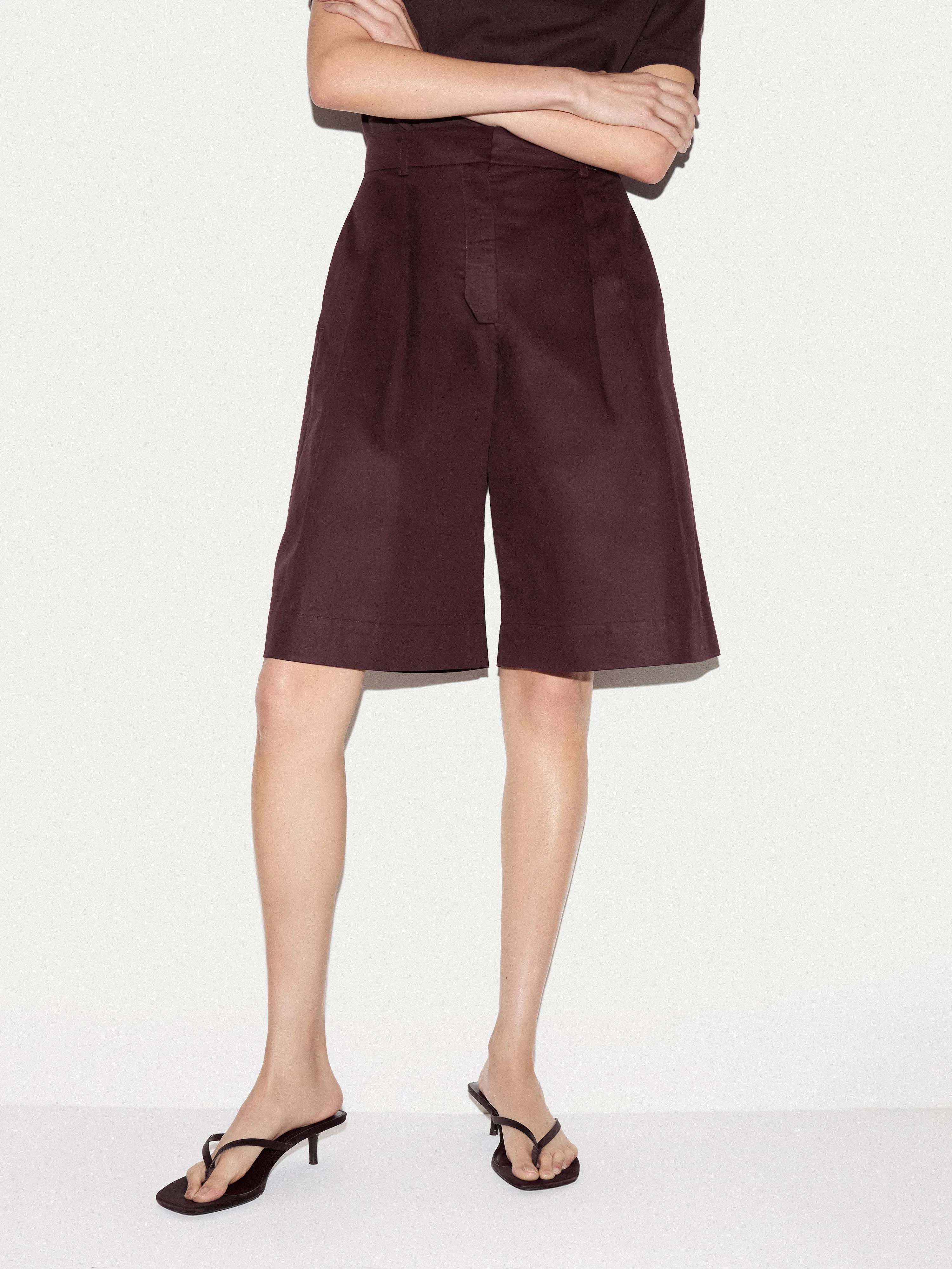 Cotton Double Pleated Short | Purple sold by Jigsaw product image thumbnail 2