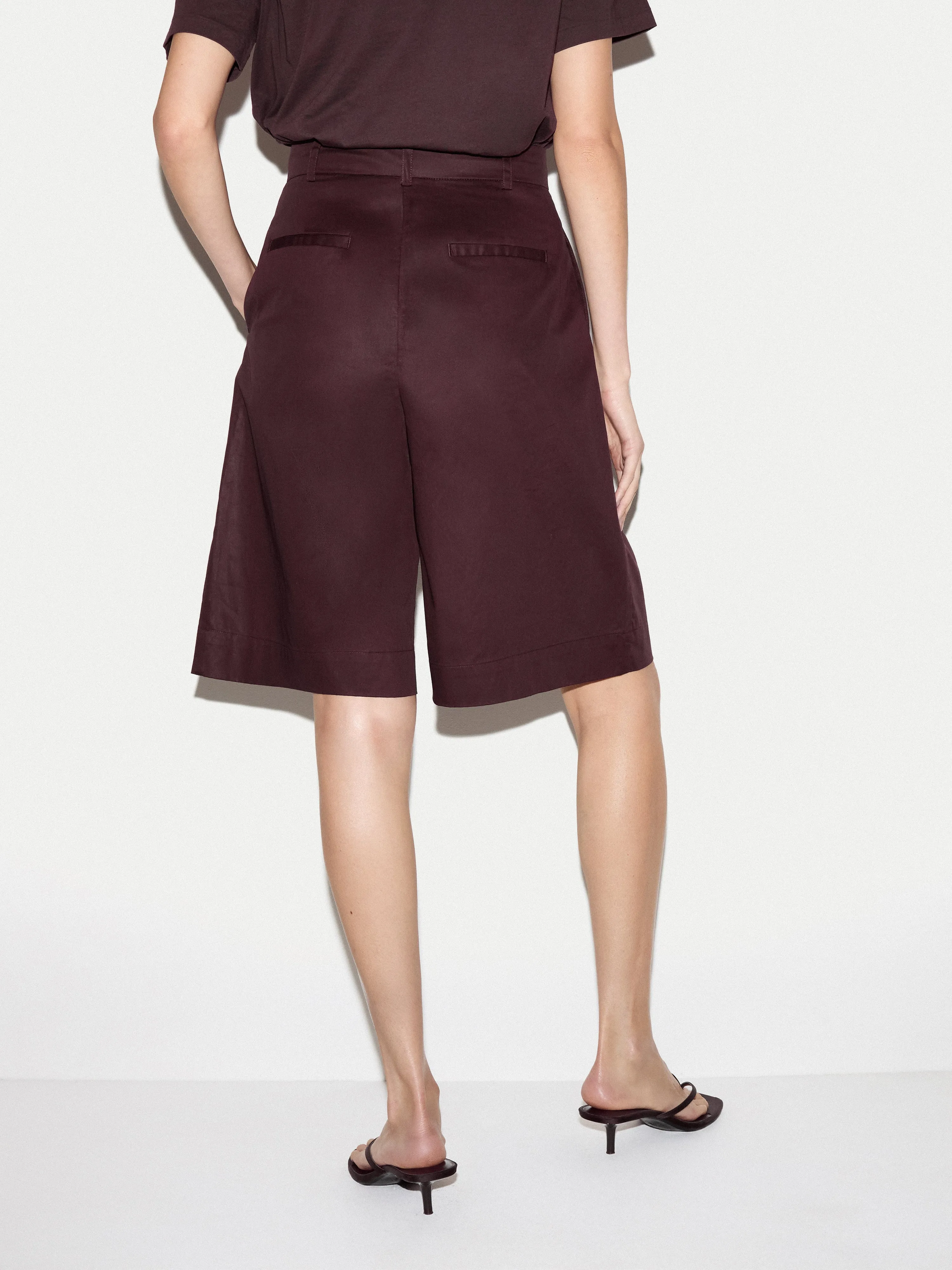 Cotton Double Pleated Short | Purple sold by Jigsaw product image thumbnail 3