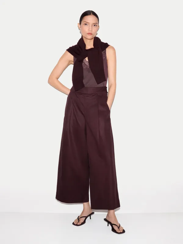 Wide Leg Cotton Poplin Trouser | Purple made by Jigsaw