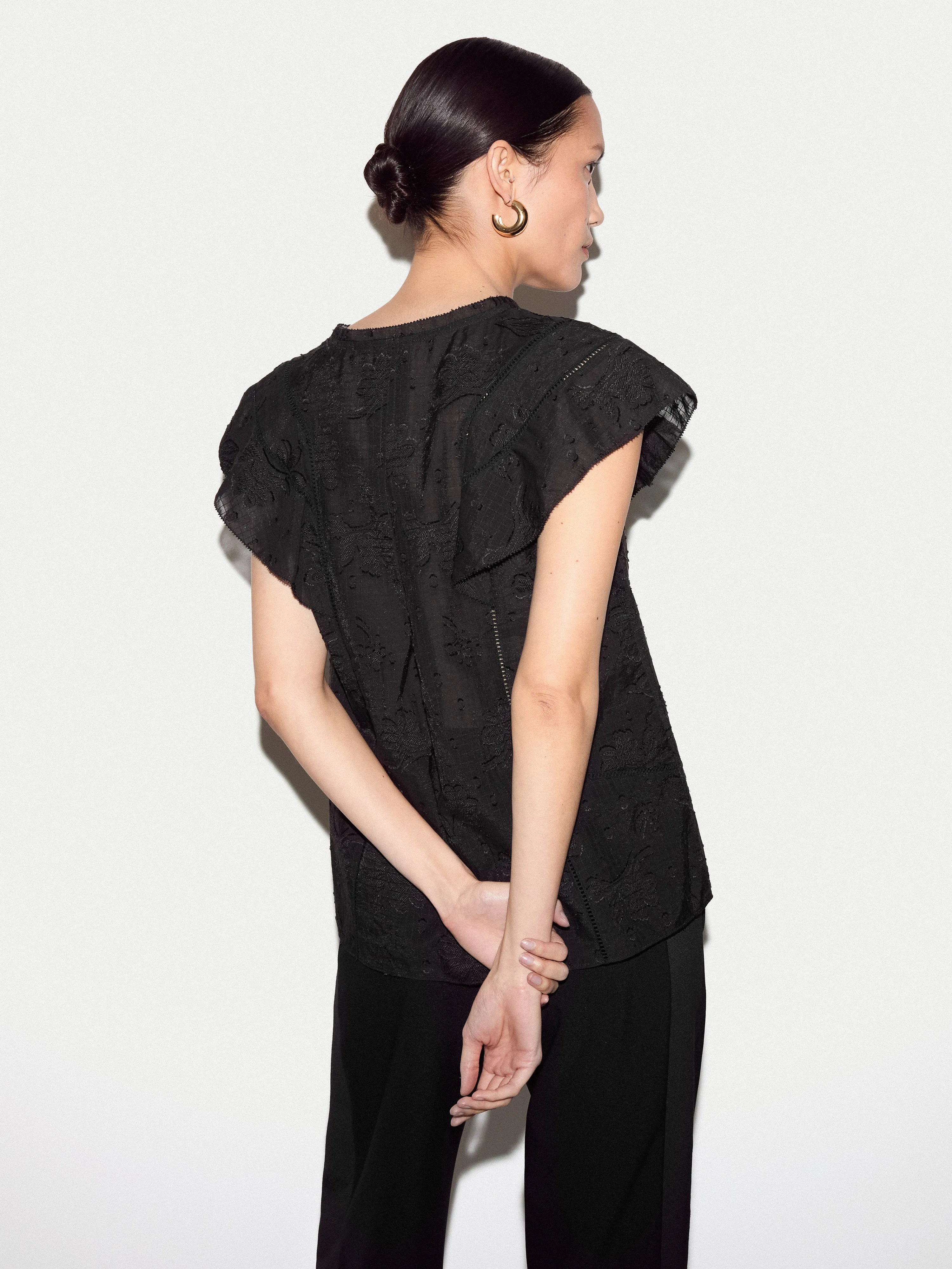 Floral Jacquard Top | Black sold by Jigsaw product image thumbnail 4