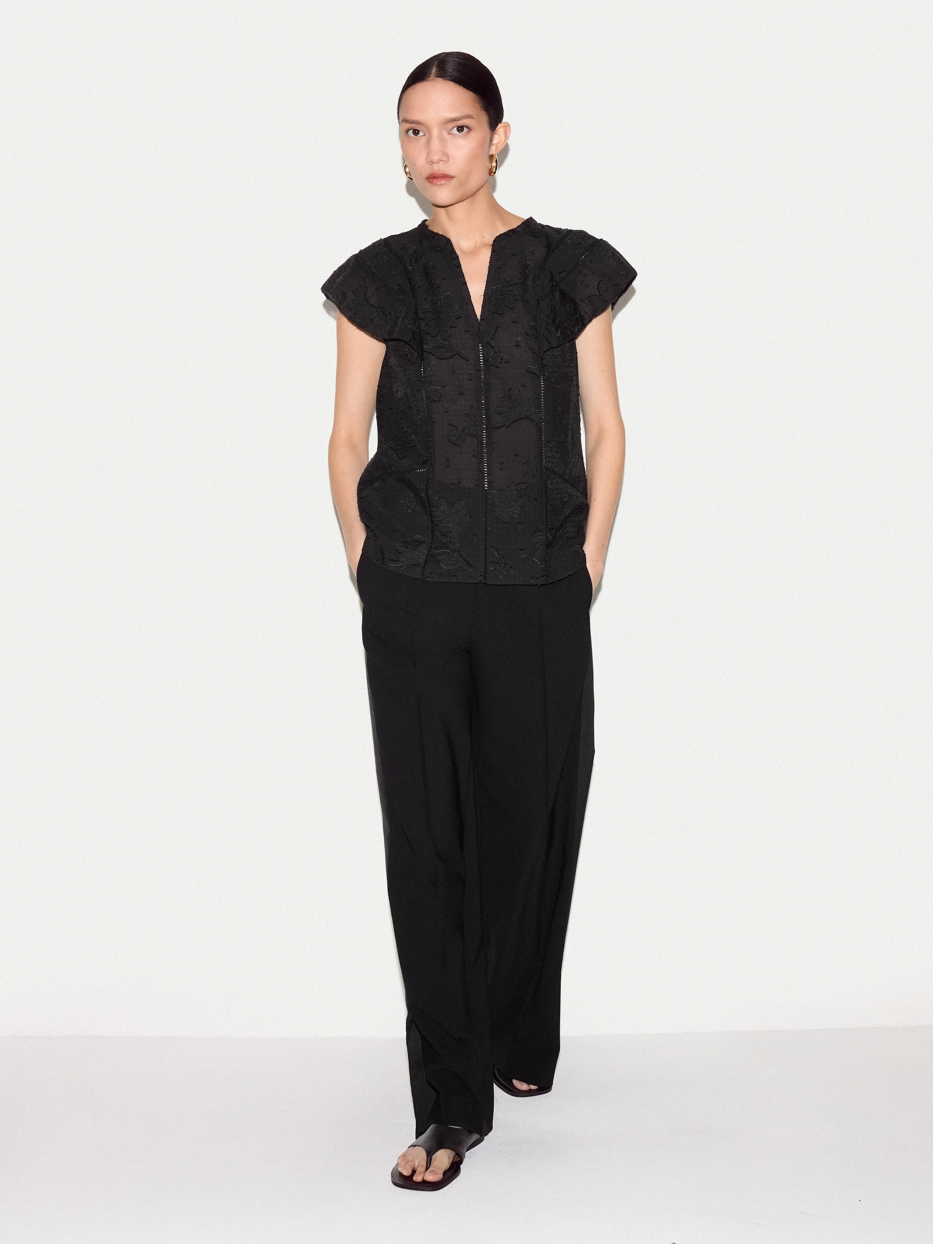 Floral Jacquard Top | Black sold by Jigsaw product image thumbnail 2