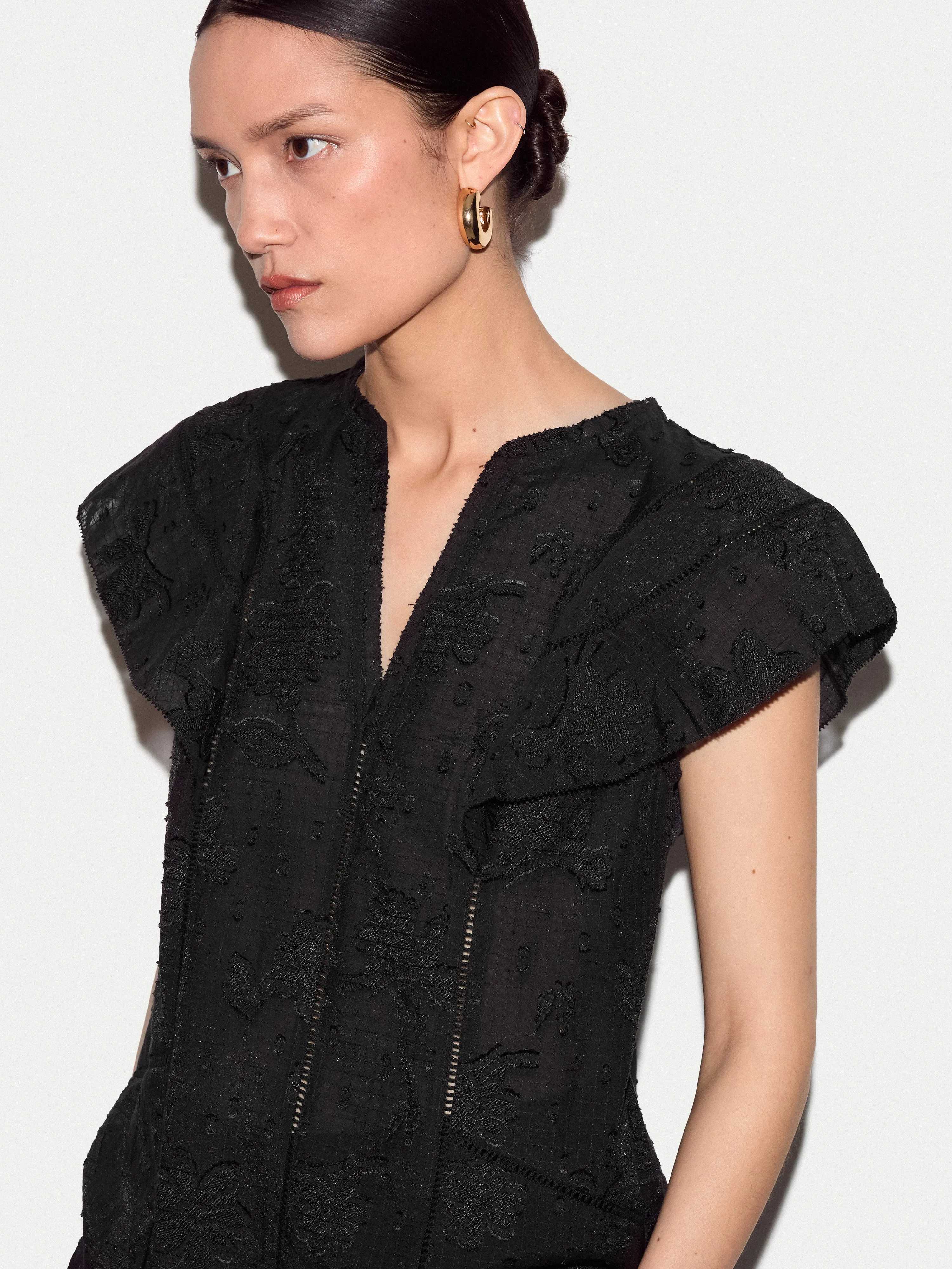 Floral Jacquard Top | Black sold by Jigsaw product image thumbnail 3