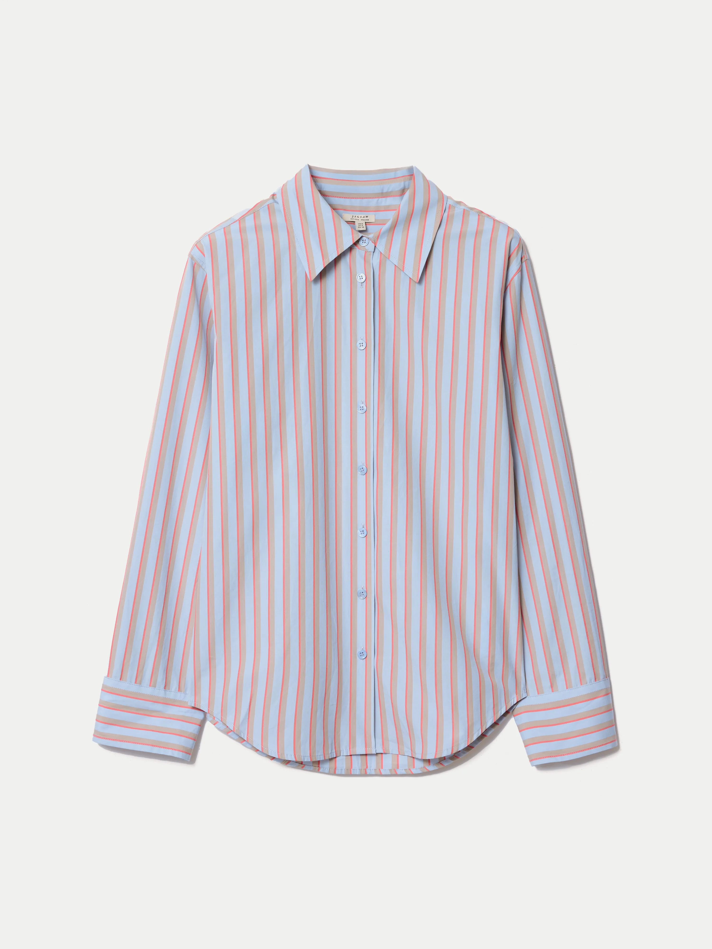 Cotton Stripe Shirt | Multi sold by Jigsaw product image thumbnail 5