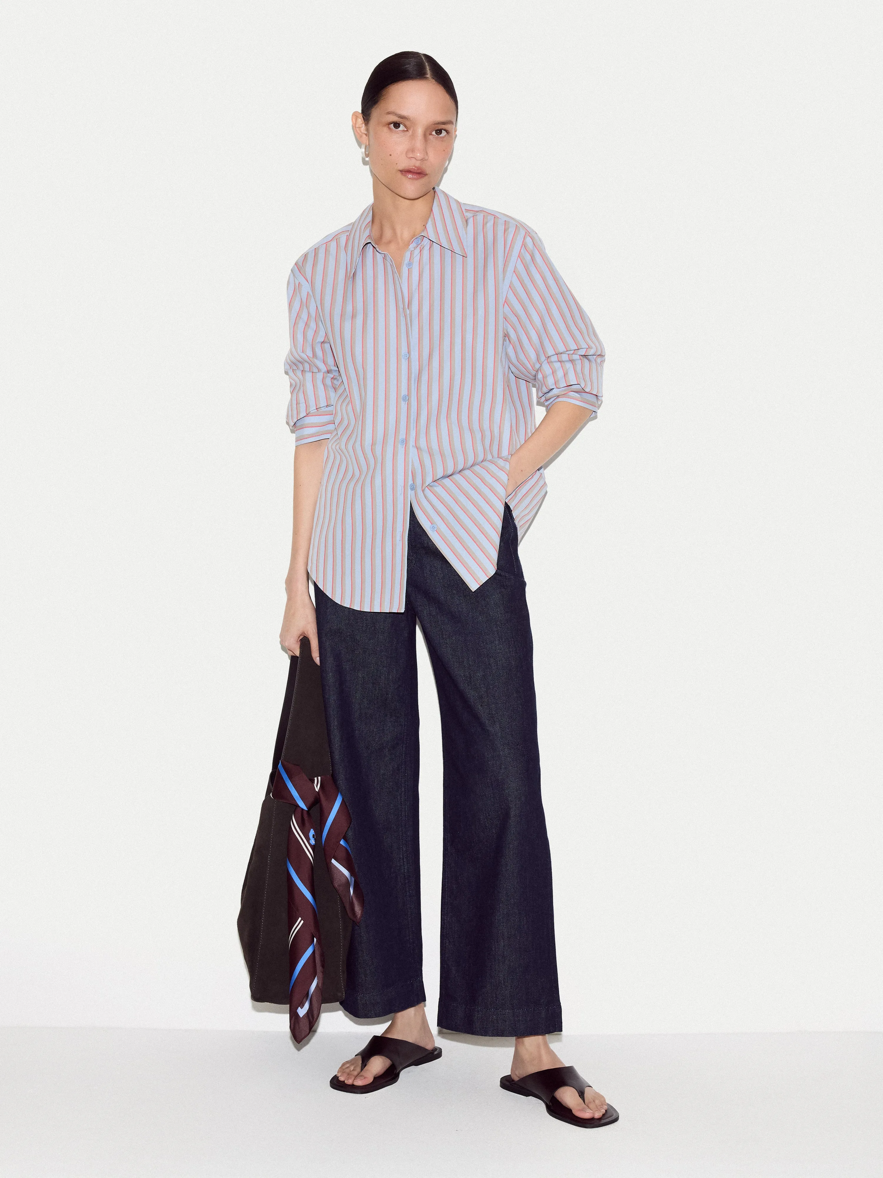 Cotton Stripe Shirt | Multi sold by Jigsaw product image thumbnail 3