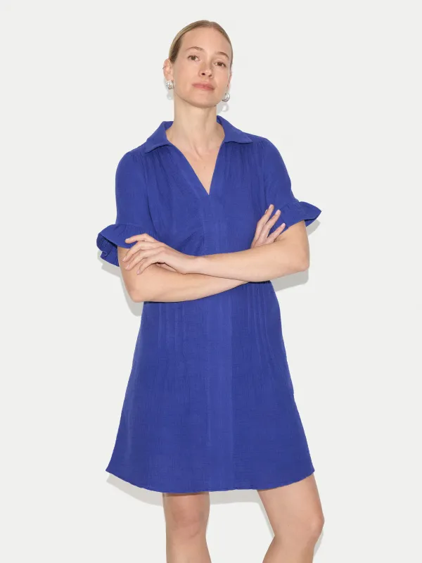 Cheesecloth Mini Dress | Blue made by Jigsaw