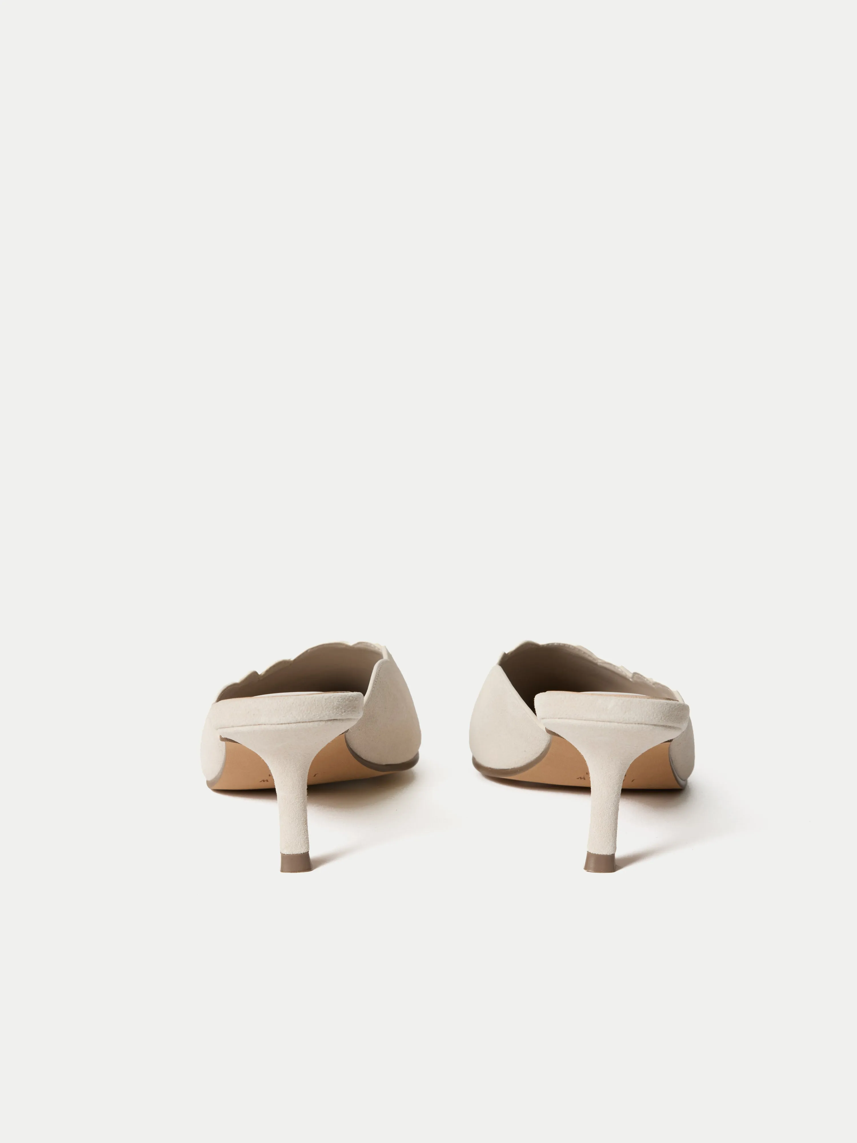 Suede Kitten Heel Mule | Cream sold by Jigsaw product image thumbnail 5