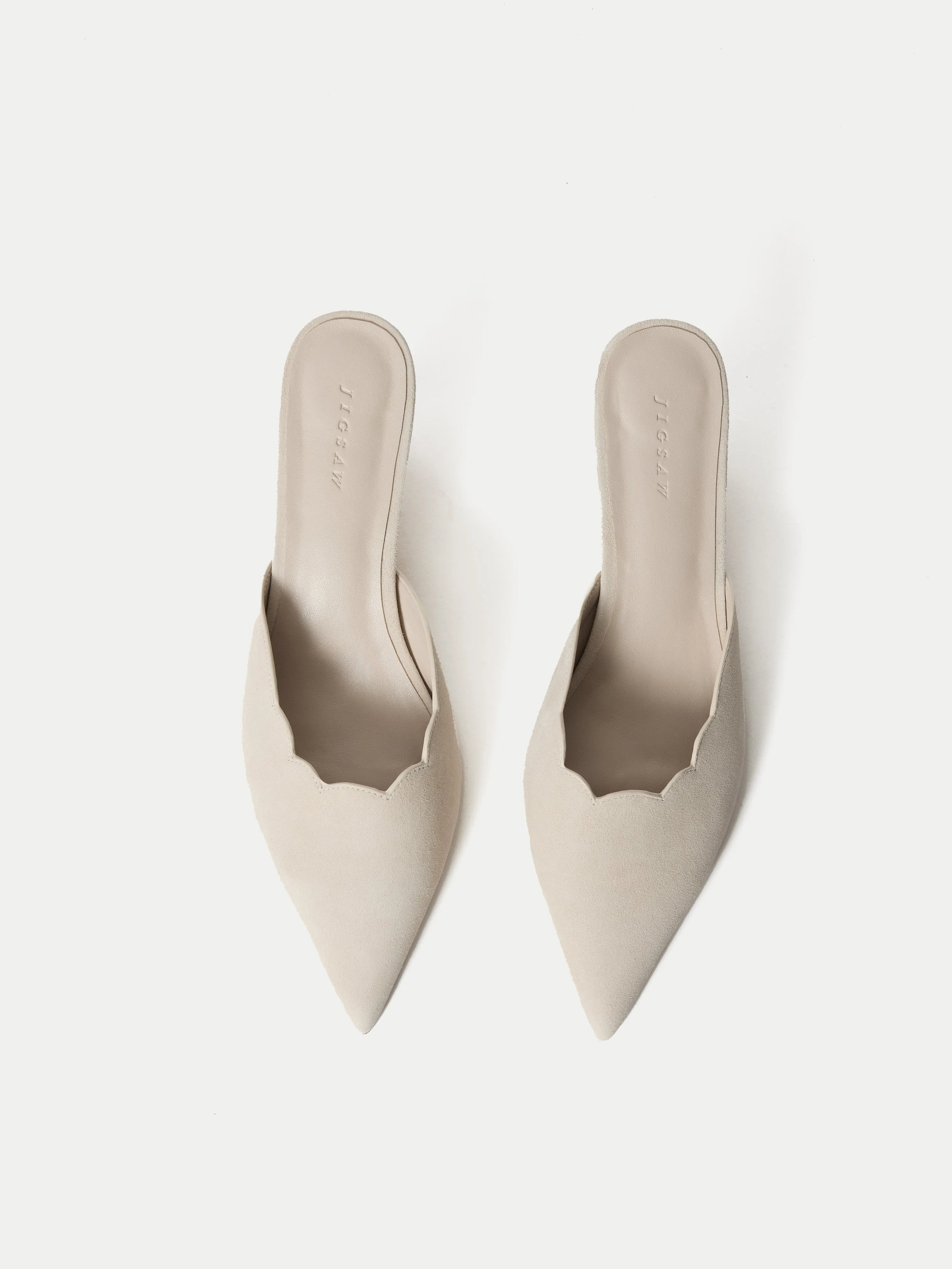 Suede Kitten Heel Mule | Cream sold by Jigsaw product image thumbnail 3