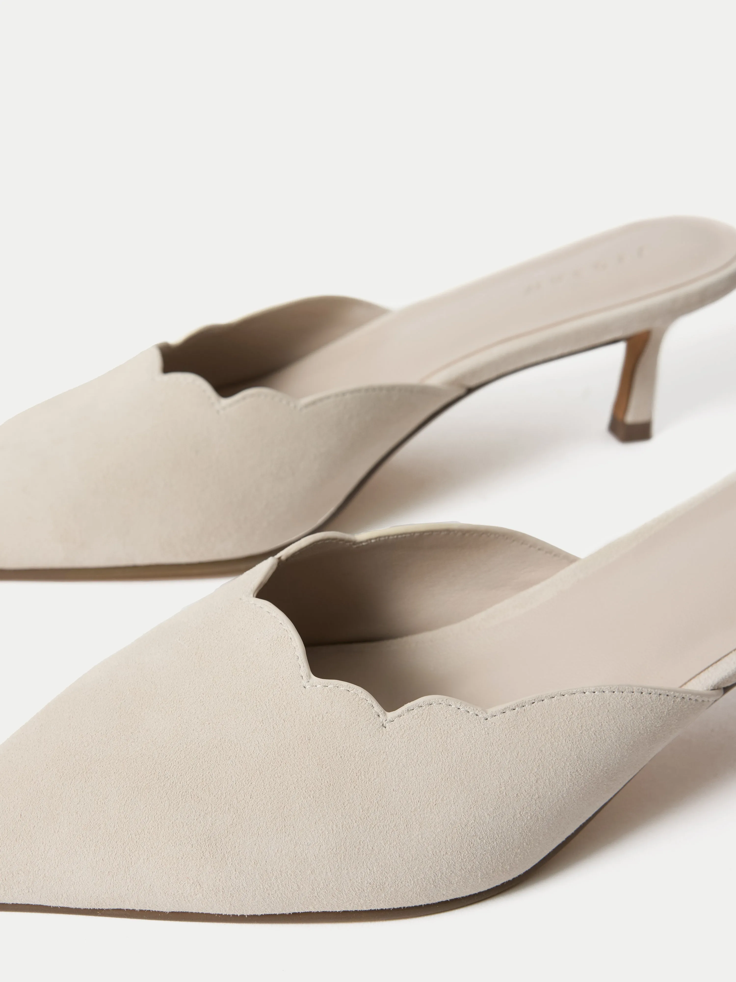 Suede Kitten Heel Mule | Cream sold by Jigsaw product image thumbnail 4