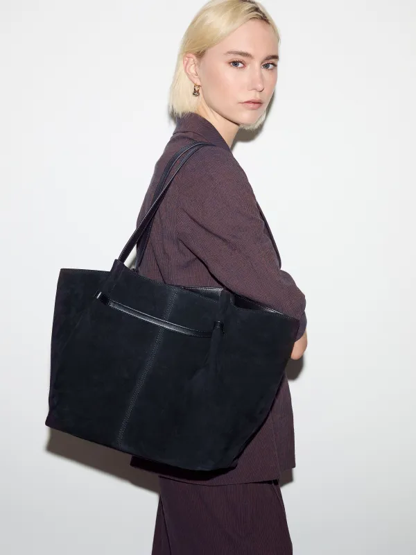 Shopper Suede Tote Bag | Navy made by Jigsaw