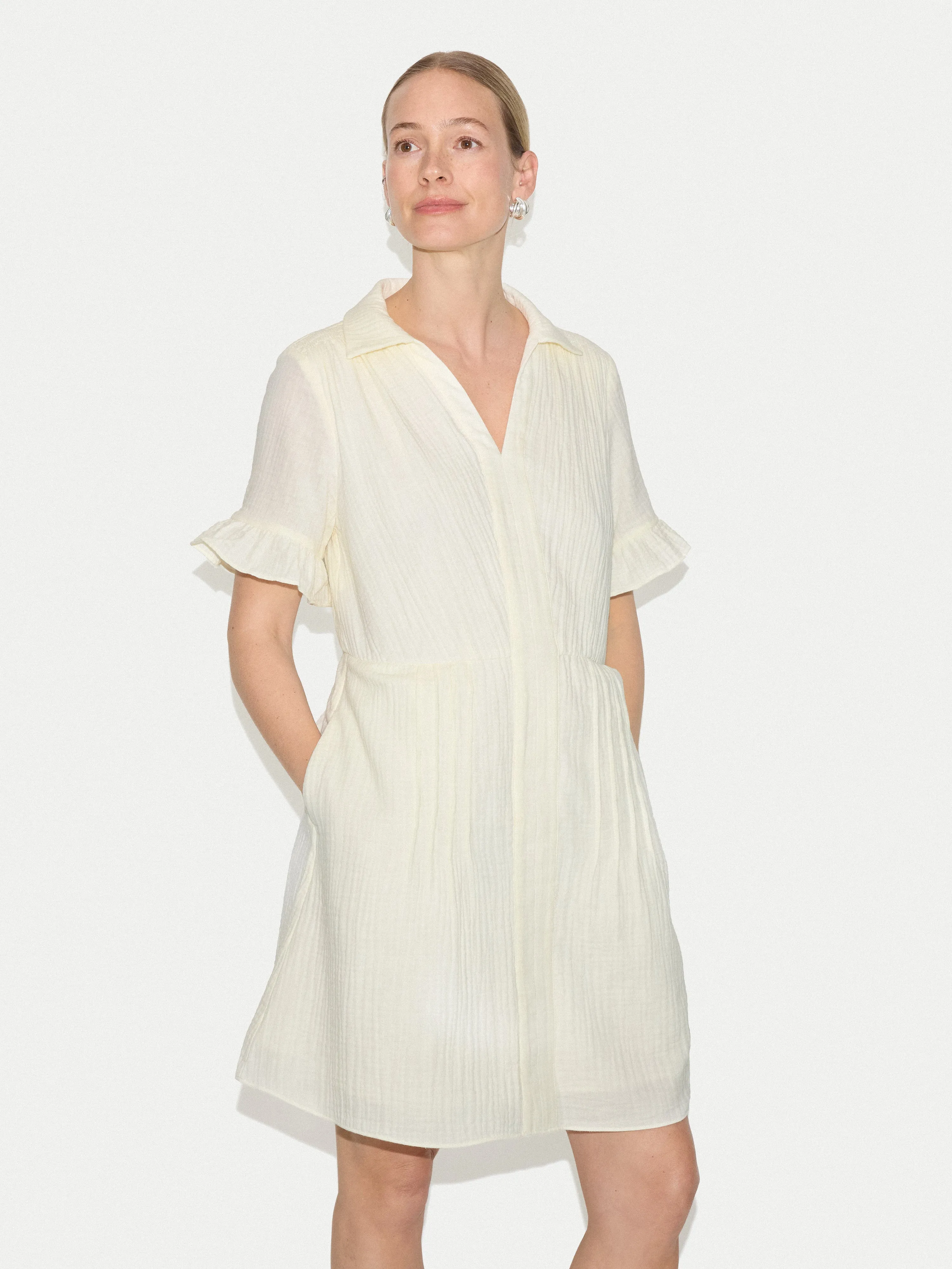 Cheesecloth Mini Dress | Cream sold by Jigsaw product image thumbnail 4
