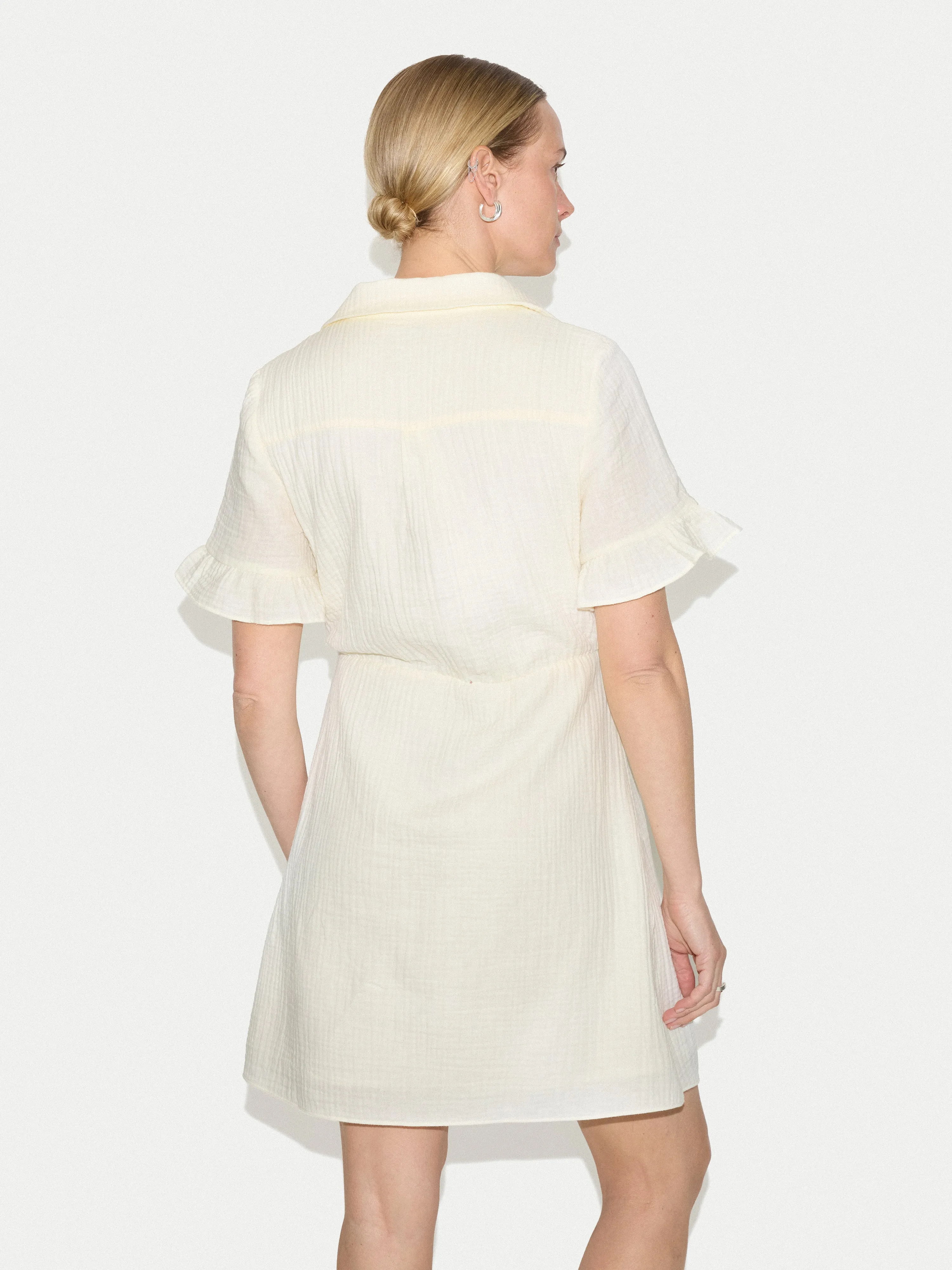 Cheesecloth Mini Dress | Cream sold by Jigsaw product image thumbnail 3