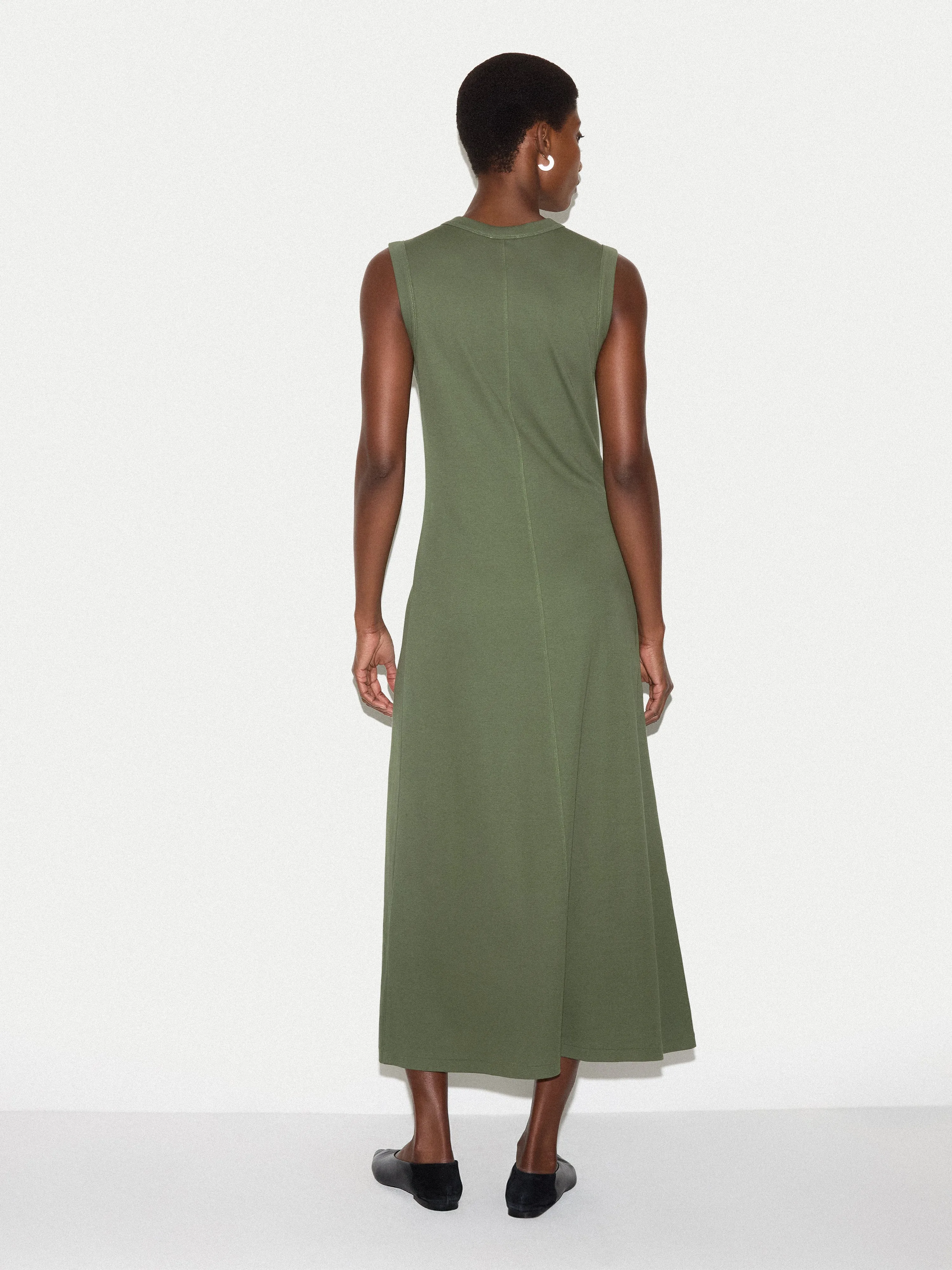 Cotton Rib Button Tank Dress | Khaki sold by Jigsaw product image thumbnail 5
