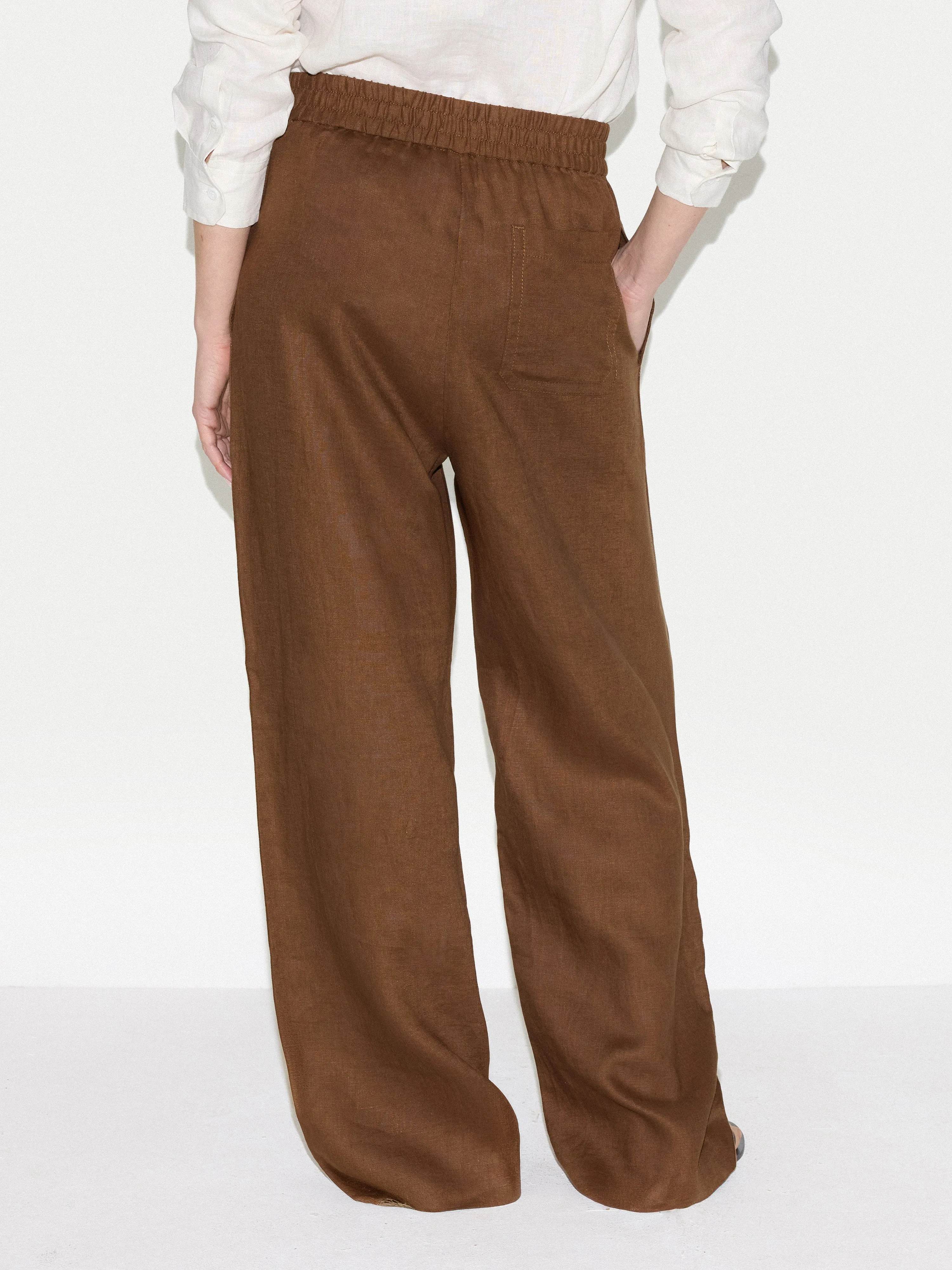 Linen Wide Leg Trouser | Brown sold by Jigsaw product image thumbnail 4