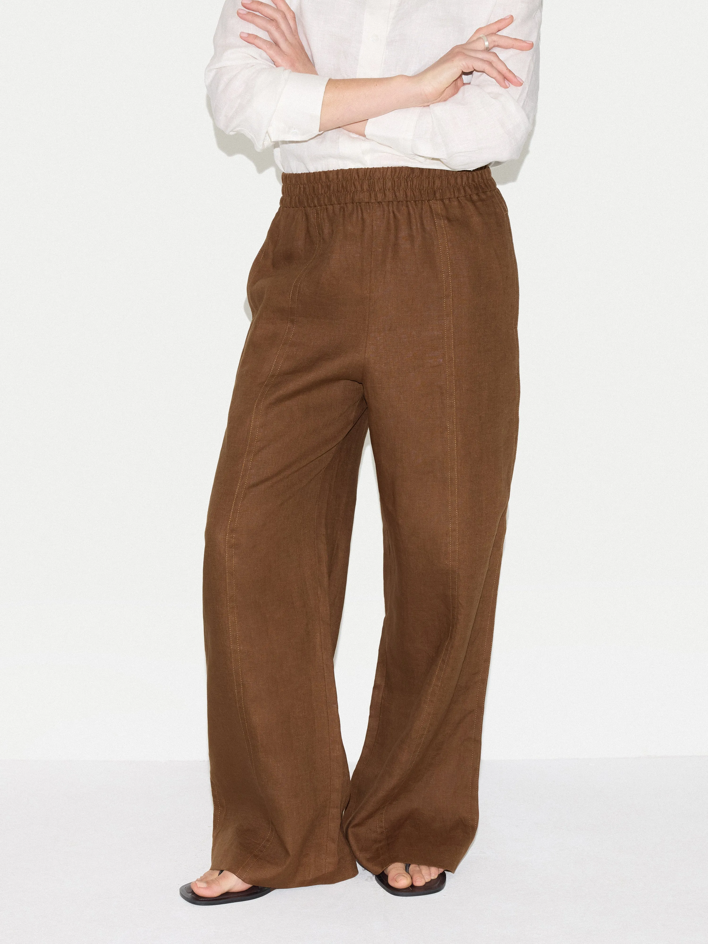 Linen Wide Leg Trouser | Brown sold by Jigsaw product image thumbnail 2