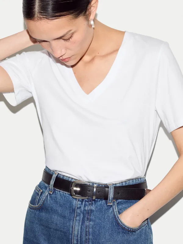 Supima Cotton V Neck T-shirt | White made by Jigsaw