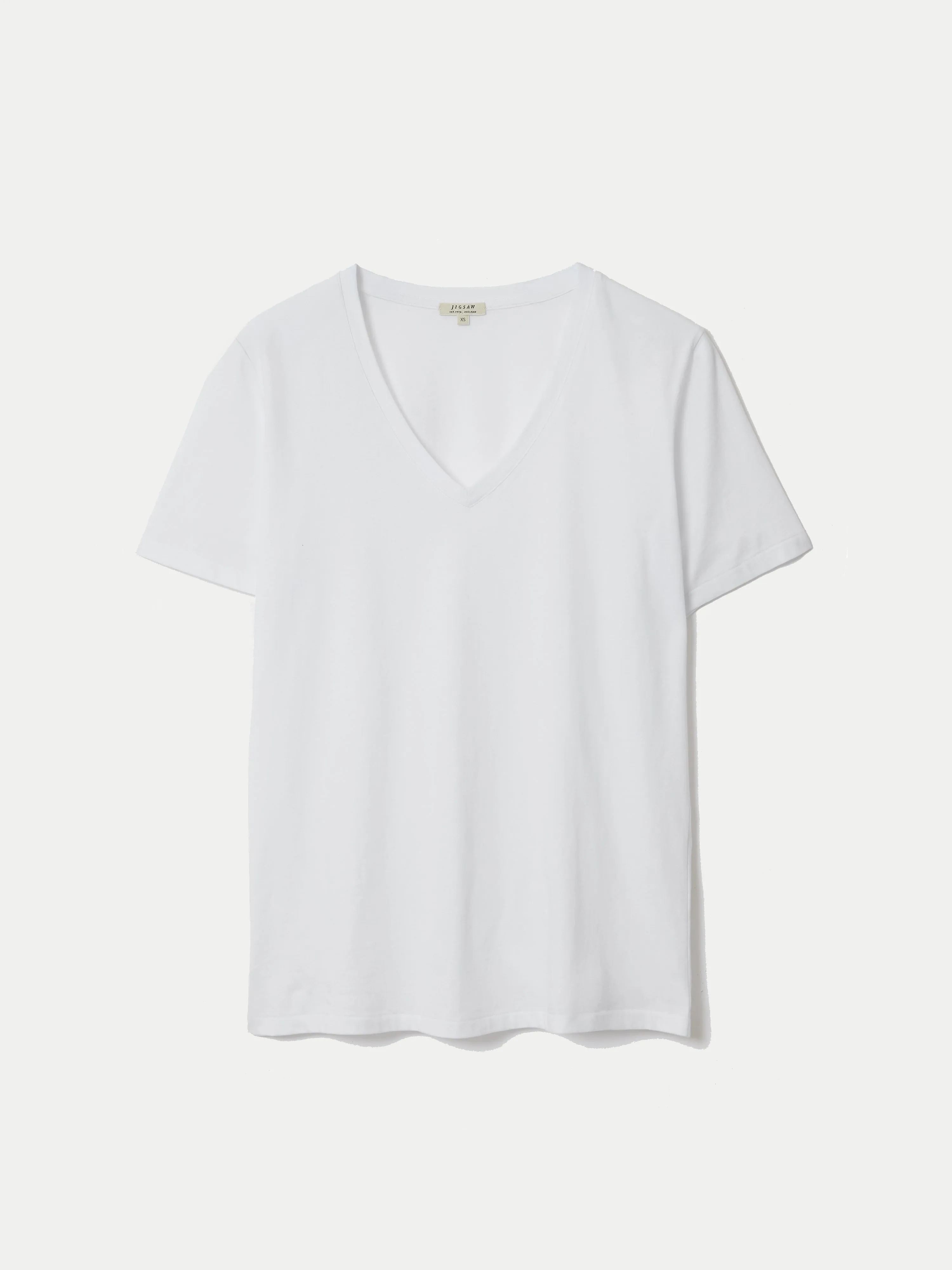 Supima Cotton V Neck T-shirt | White sold by Jigsaw product image thumbnail 5