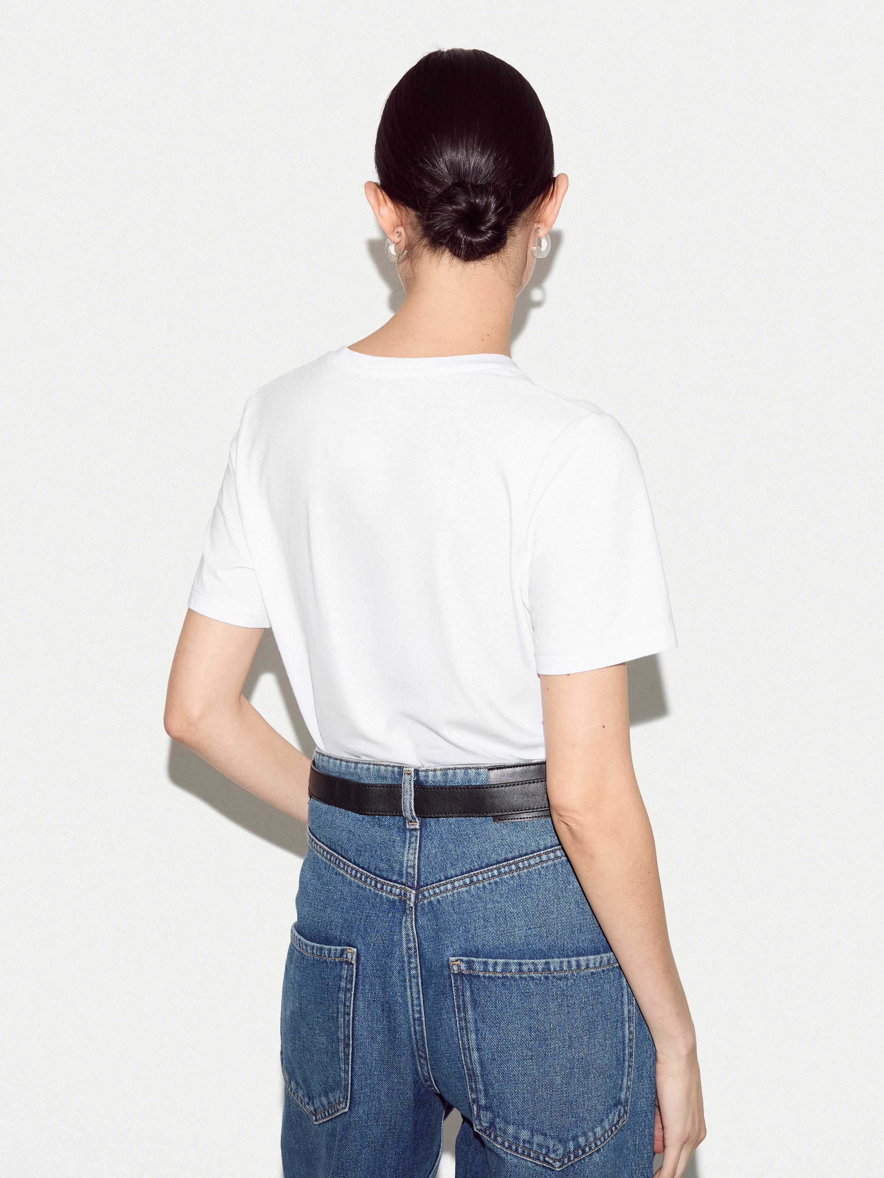 Supima Cotton V Neck T-shirt | White sold by Jigsaw product image thumbnail 4
