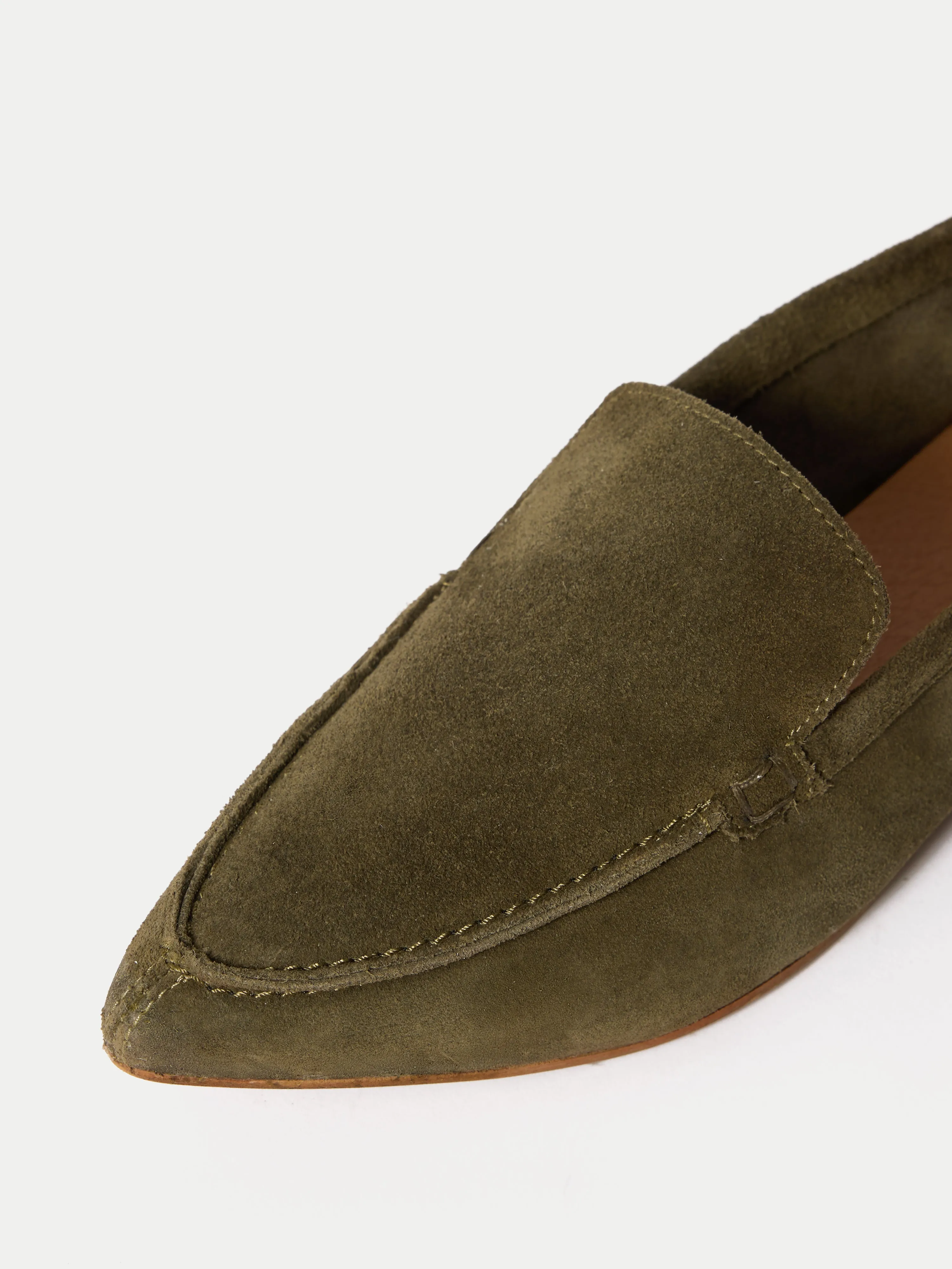 Soft Suede Pointed Loafer | Khaki sold by Jigsaw product image thumbnail 3