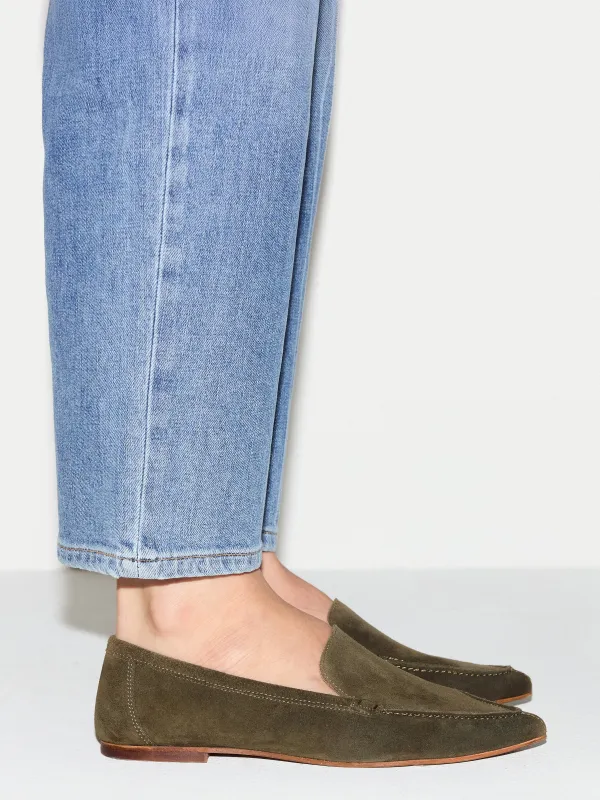 Soft Suede Pointed Loafer | Khaki made by Jigsaw