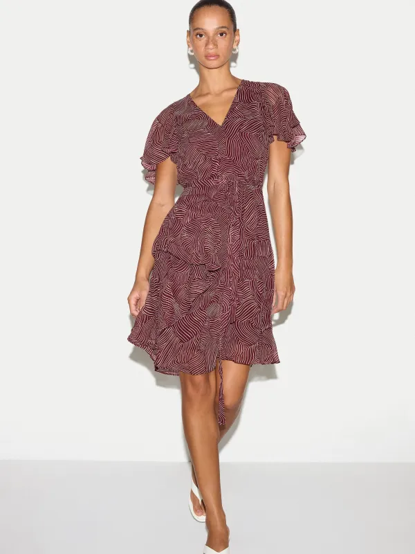 Optic Swirl Mini Dress | Red made by Jigsaw