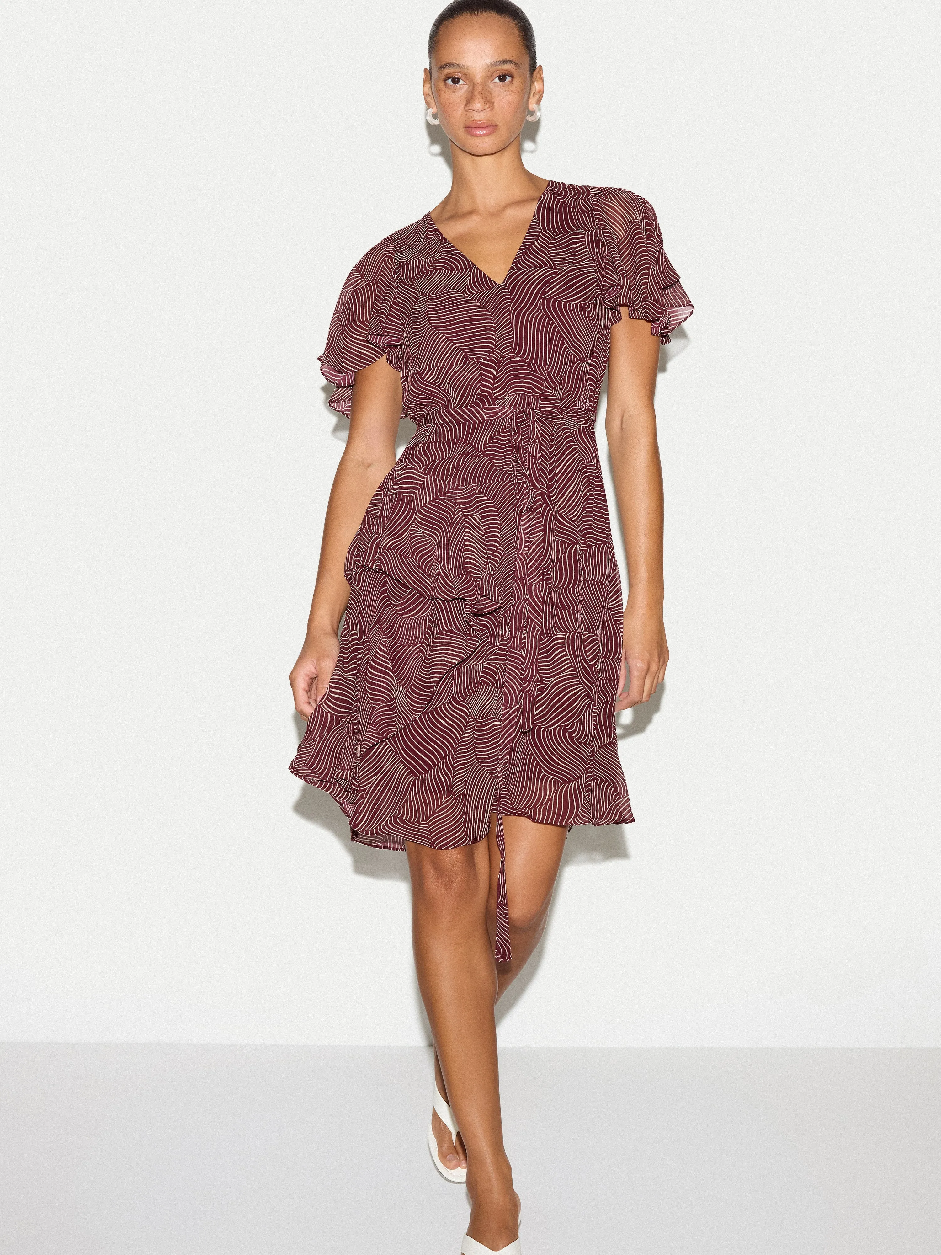 Optic Swirl Mini Dress | Red sold by Jigsaw