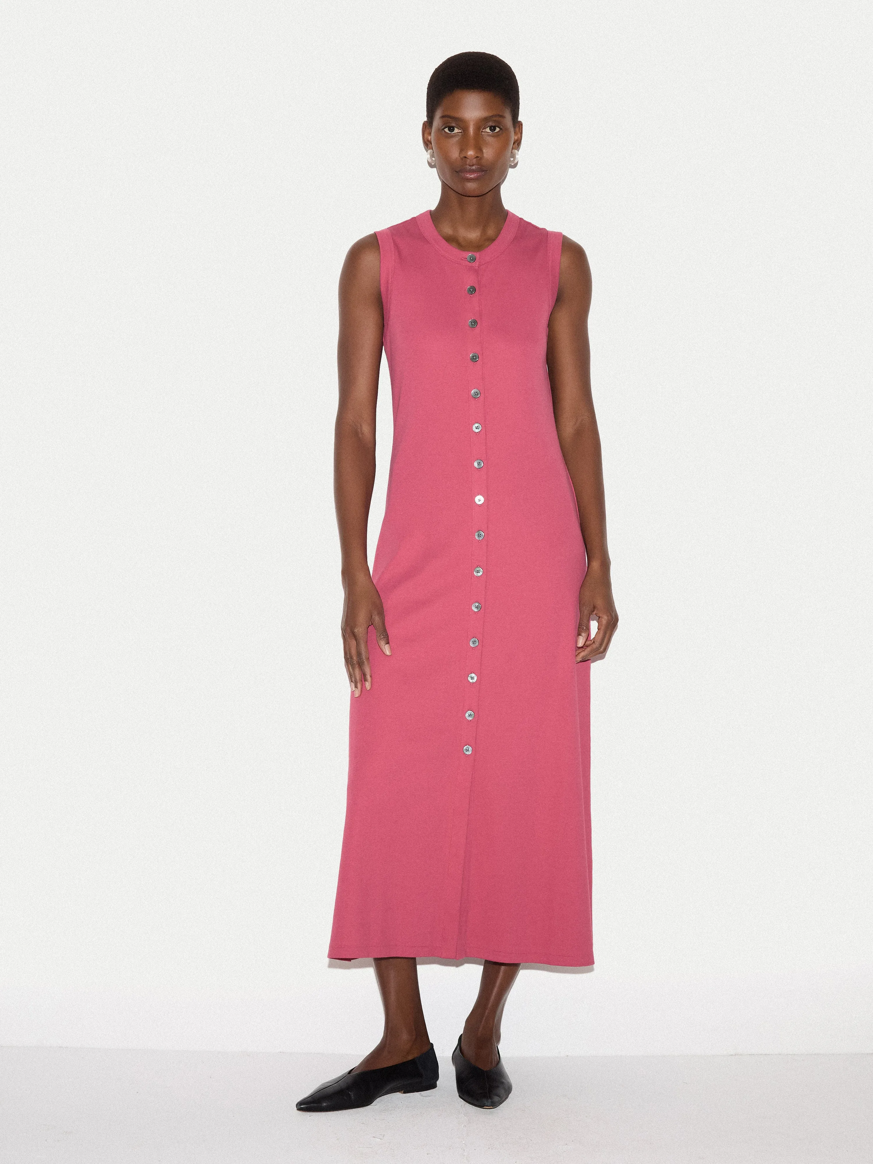 Cotton Rib Button Tank Dress | Pink sold by Jigsaw product image thumbnail 2