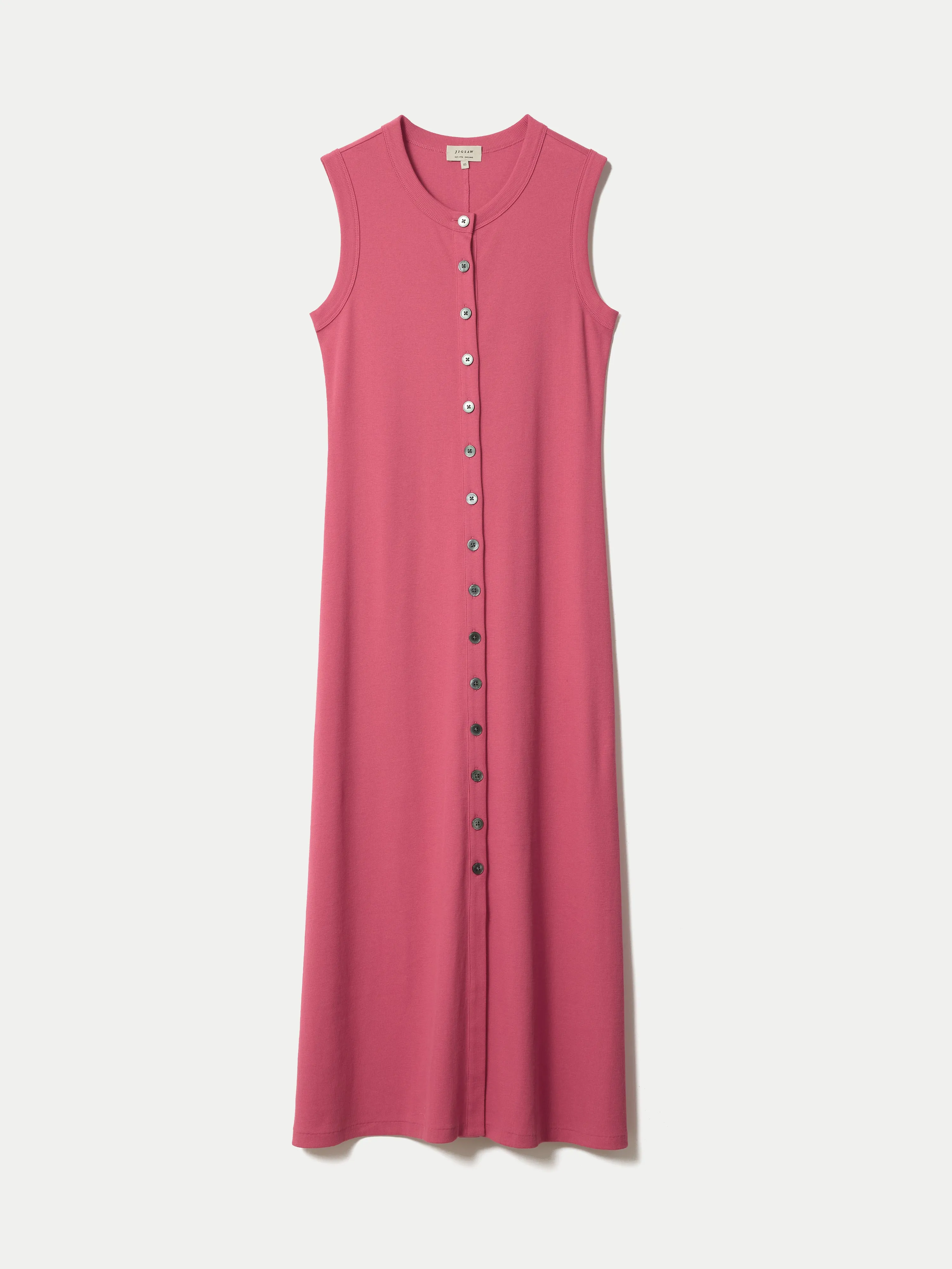 Cotton Rib Button Tank Dress | Pink sold by Jigsaw product image thumbnail 5