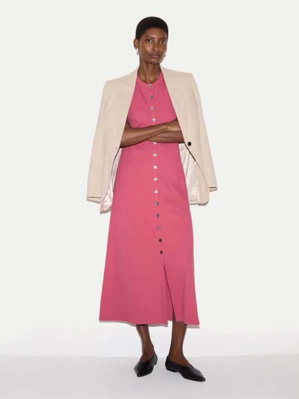Cotton Rib Button Tank Dress | Pink made by Jigsaw