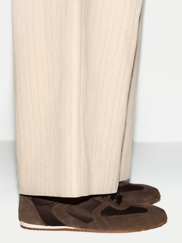 Porto Suede Satin Trainer | Chocolate made by Jigsaw