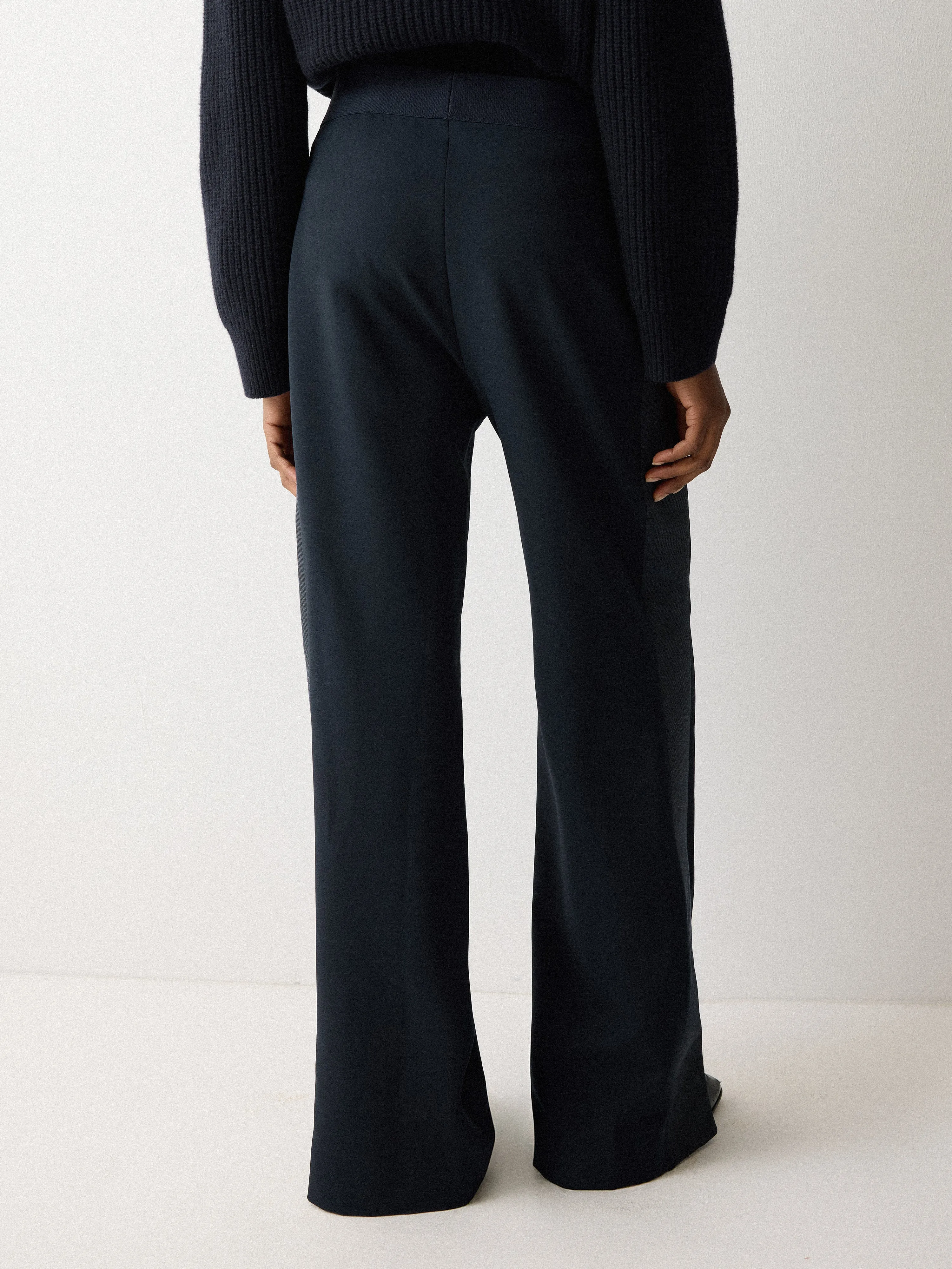 Crepe Split Hem Jogger | Navy sold by Jigsaw product image thumbnail 4