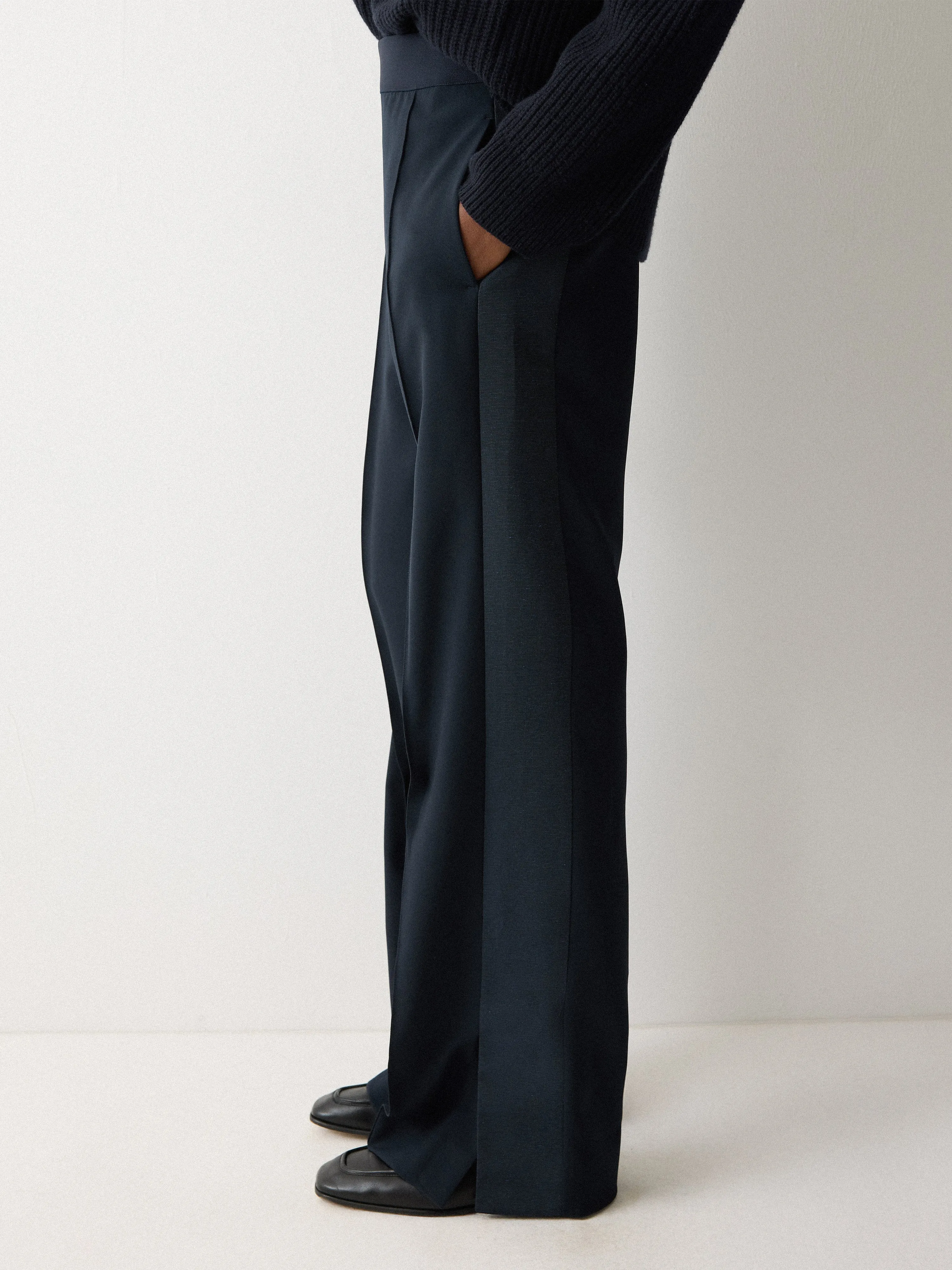 Crepe Split Hem Jogger | Navy sold by Jigsaw product image thumbnail 2