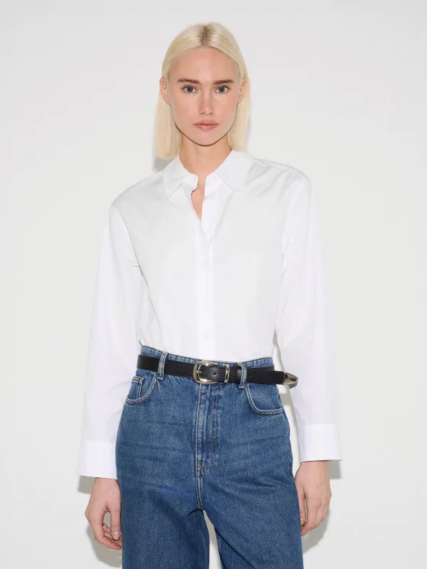 Cotton Poplin Shirt | White made by Jigsaw