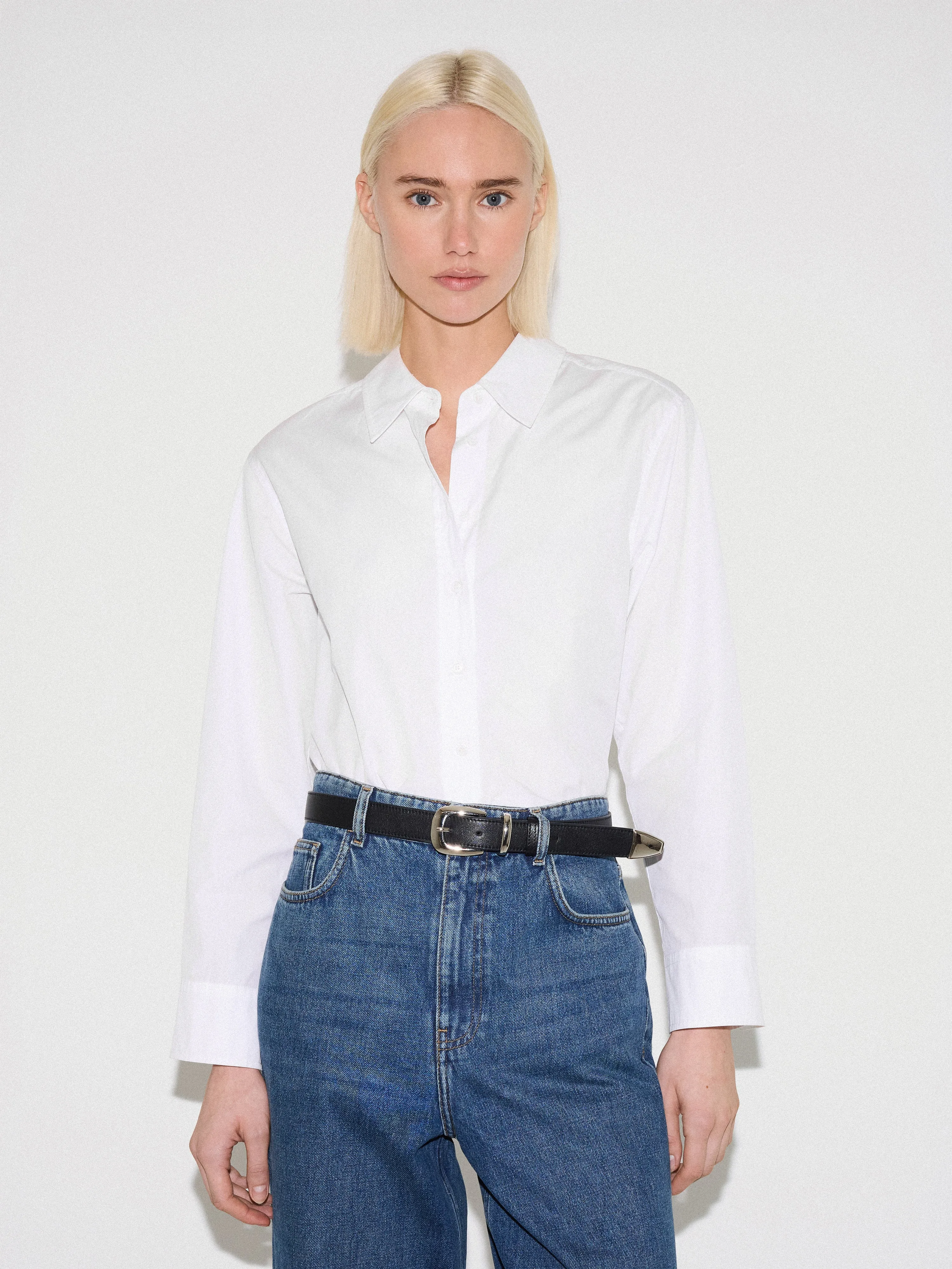 Cotton Poplin Shirt | White sold by Jigsaw